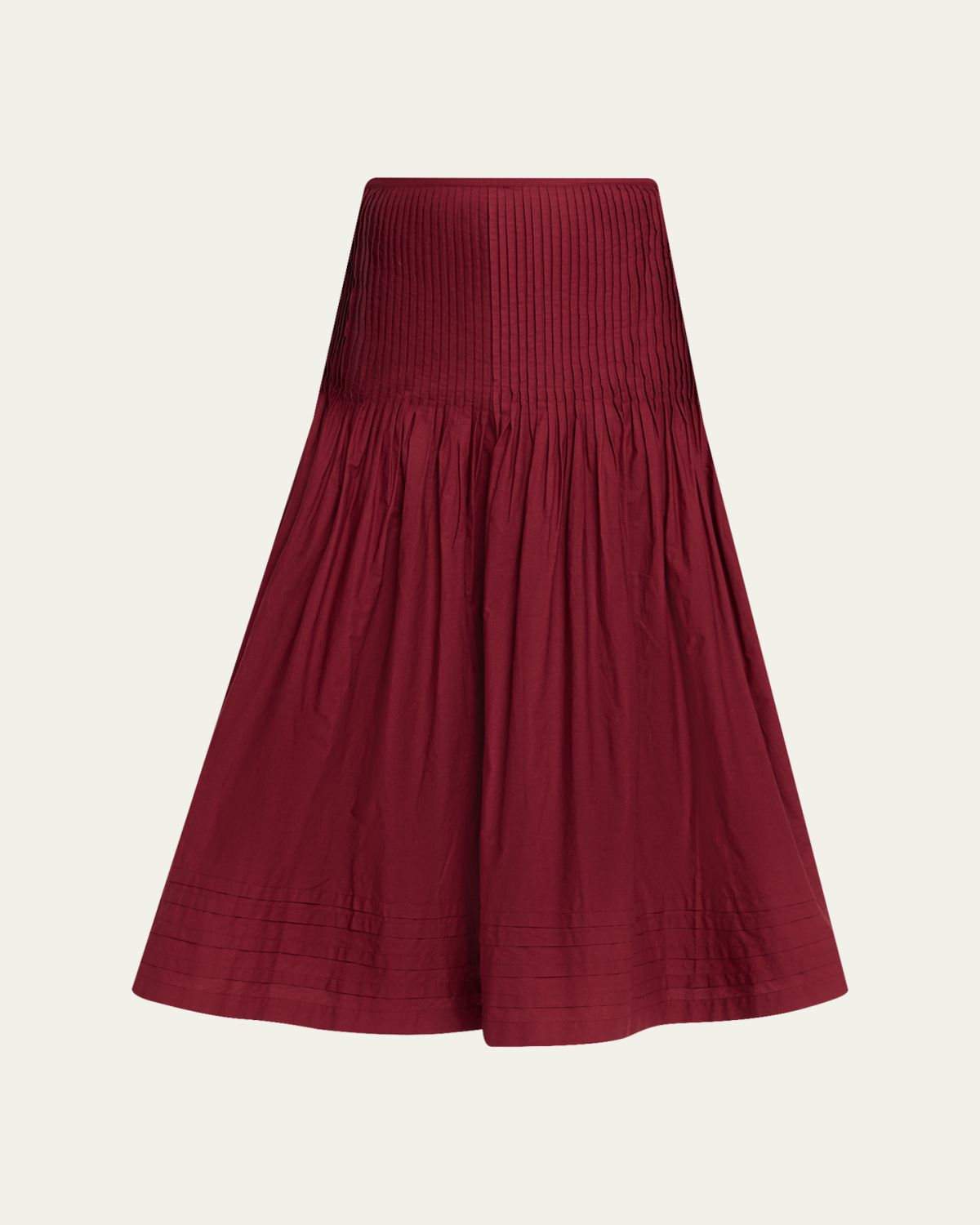 Ciao Lucia Rosa Pleated Drop-Waist Midi Skirt