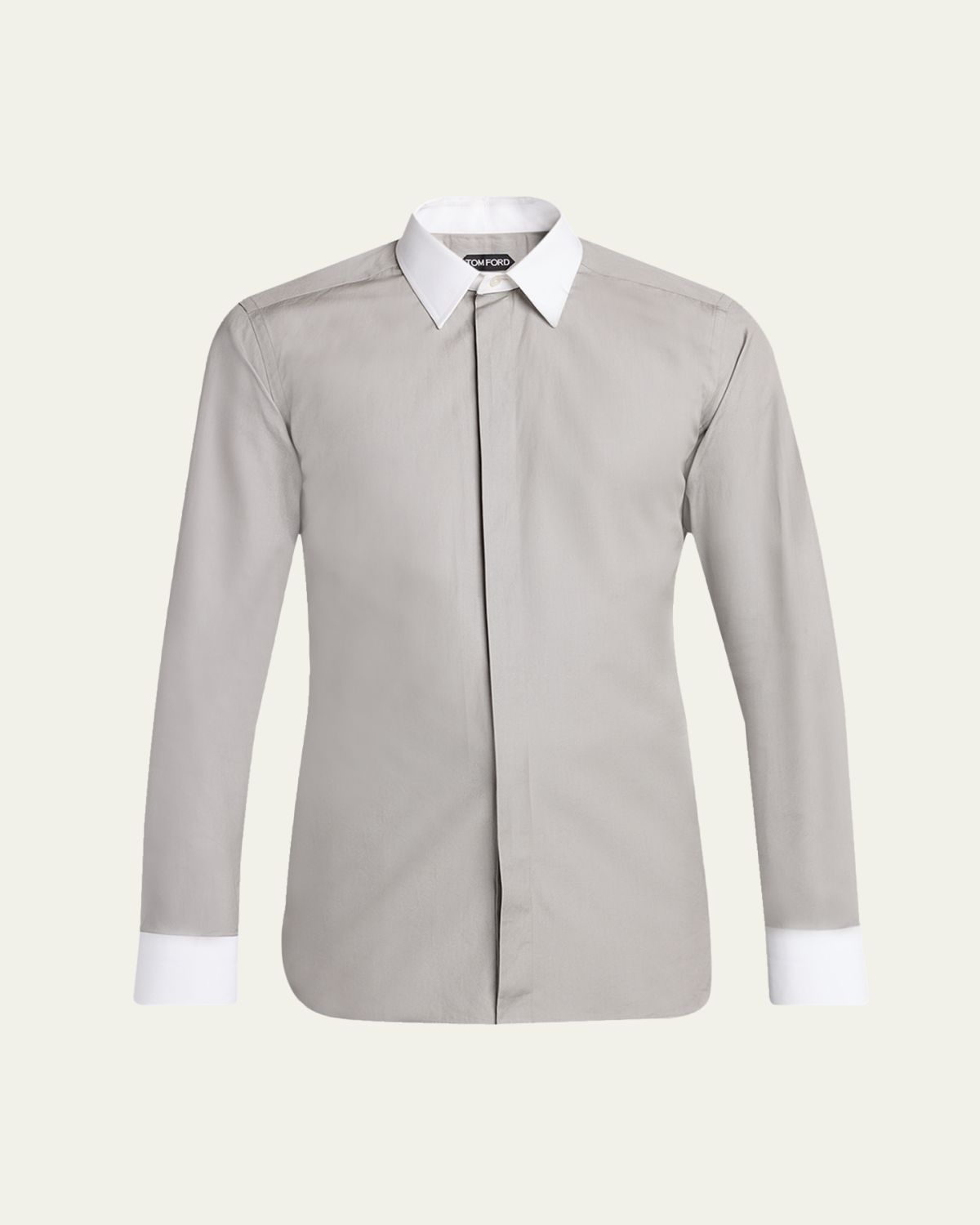 TOM FORD Men 's Poplin Contrast-Trim Sport Shirt