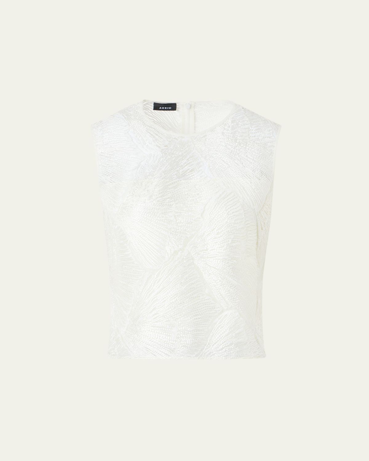 Akris Lacquered Sea Fan Lace Sleeveless Top