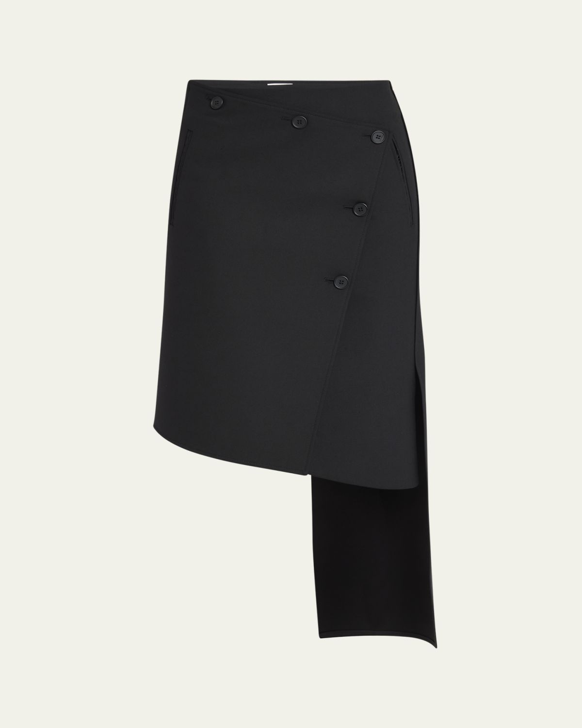 Courreges Oblique Crepe Wrap Skirt