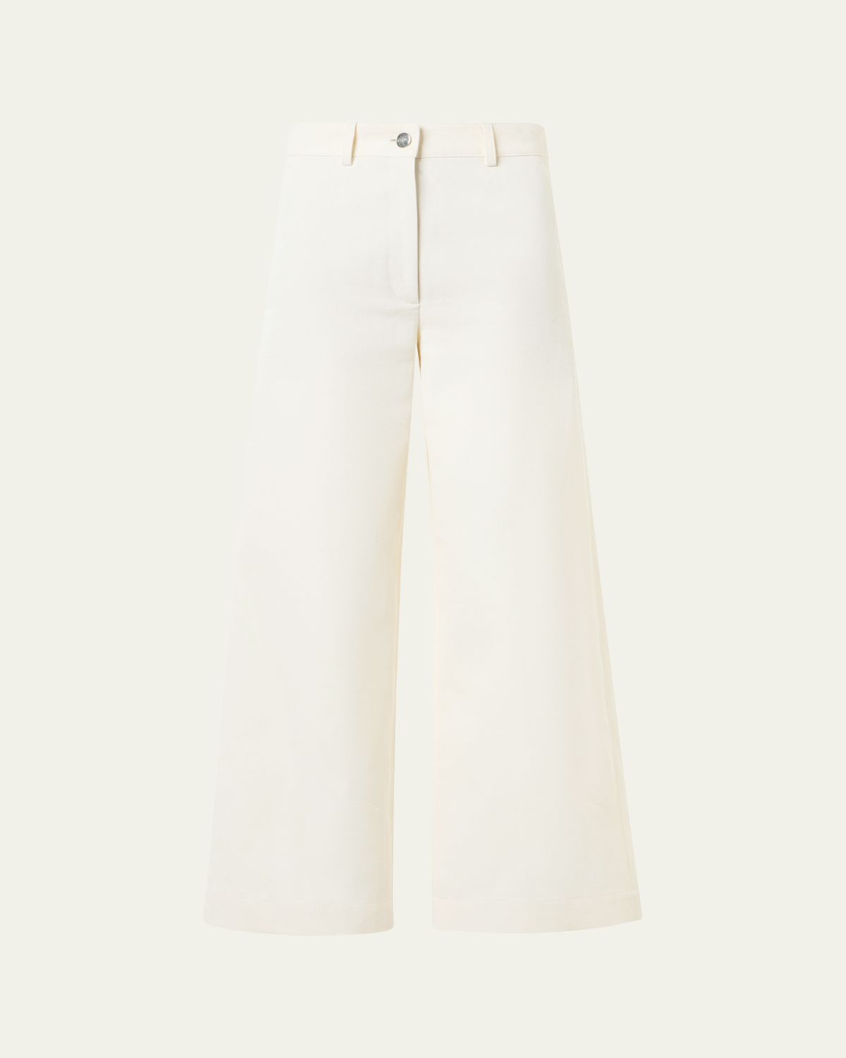 Akris Finn Cotton-Linen Gabardine Wide-Leg Pants