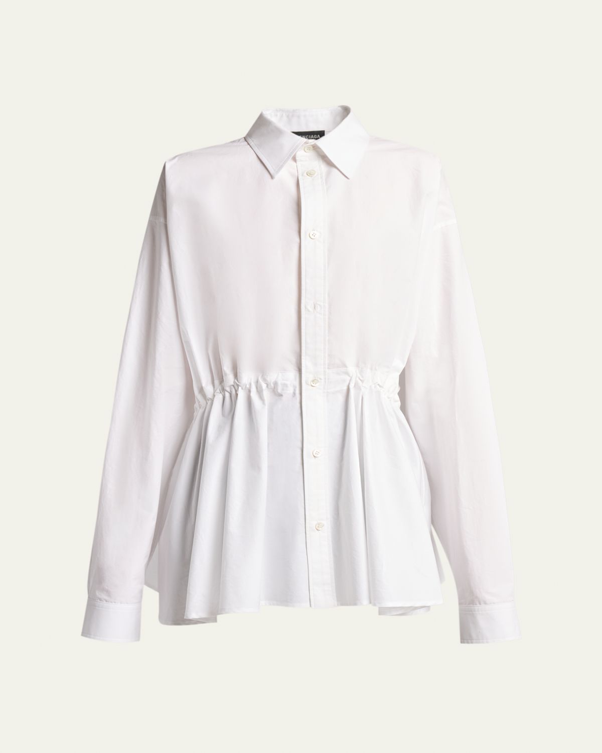 Balenciaga Hourglass Poplin Mini Shirtdress