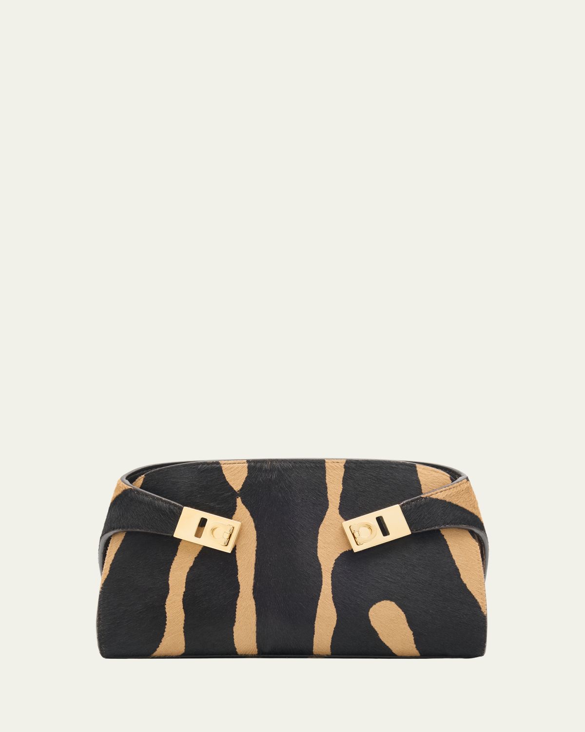 Ferragamo Hug Zebra-Print Calf Hair Shoulder Bag