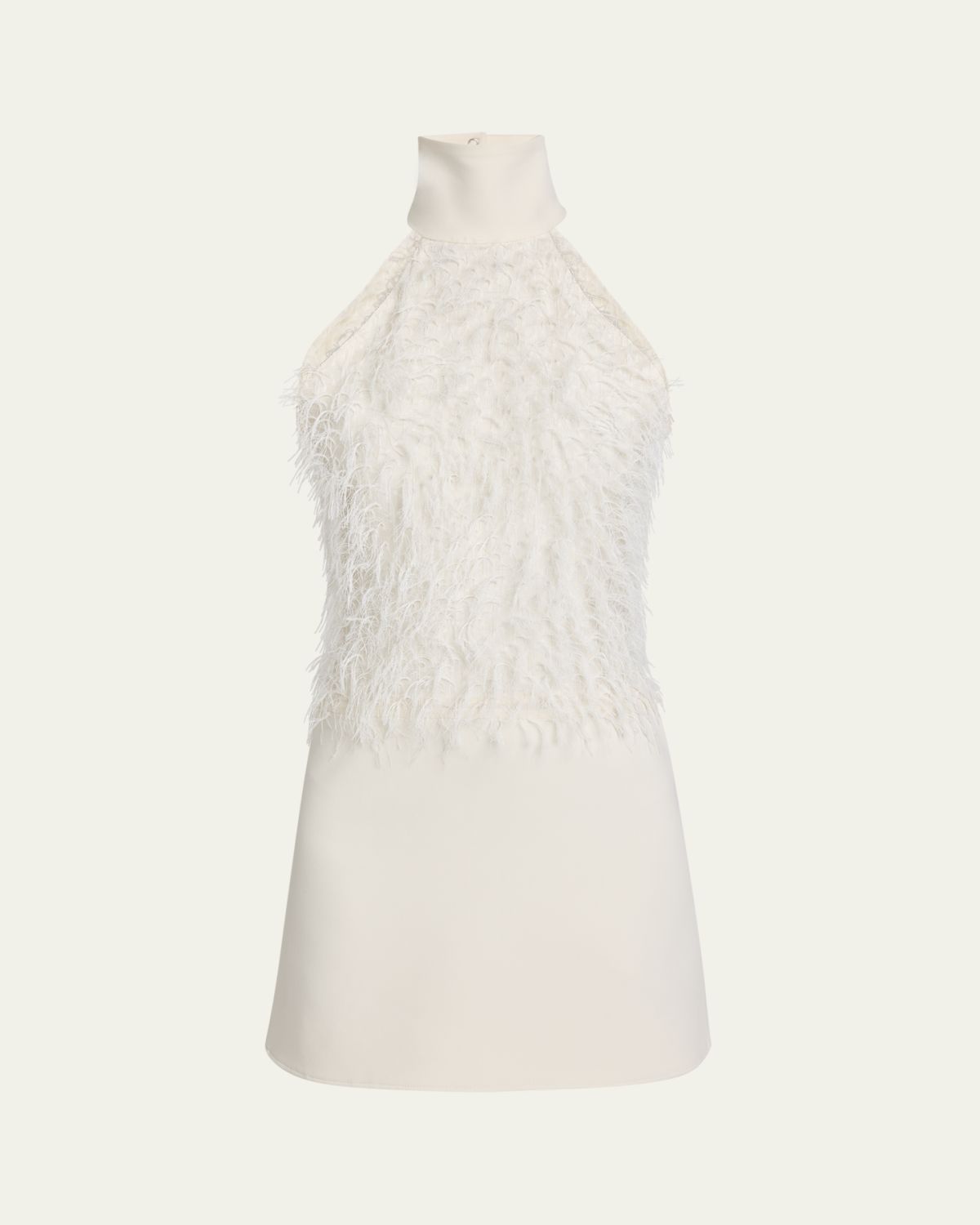 Courreges Feather-Thread Halter Mini Dress