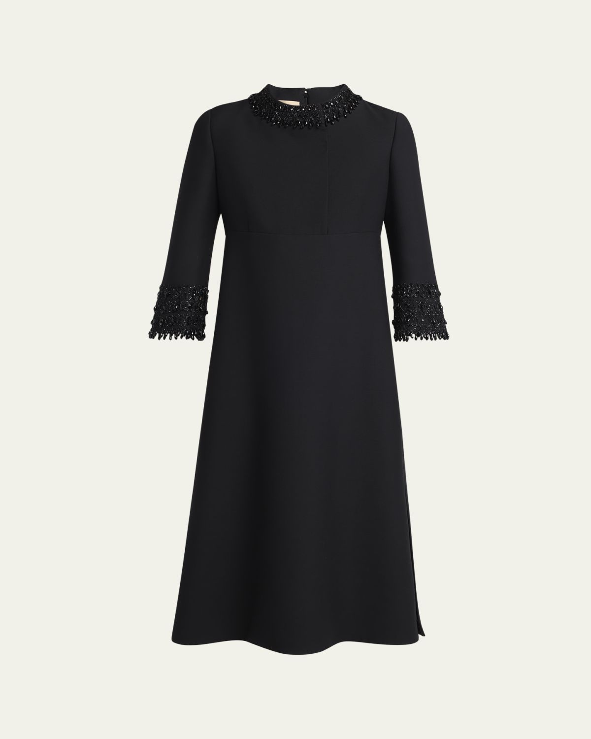 Valentino Garavani Embroidered Wool-Blend Midi Dress