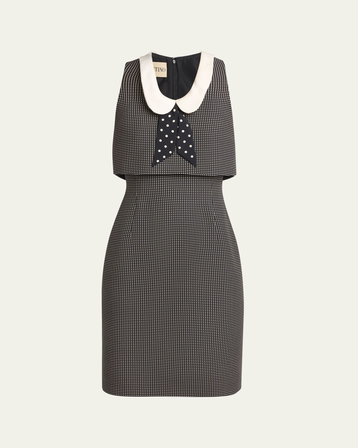 Valentino Garavani Polka-Dot Collared Sleeveless Dress