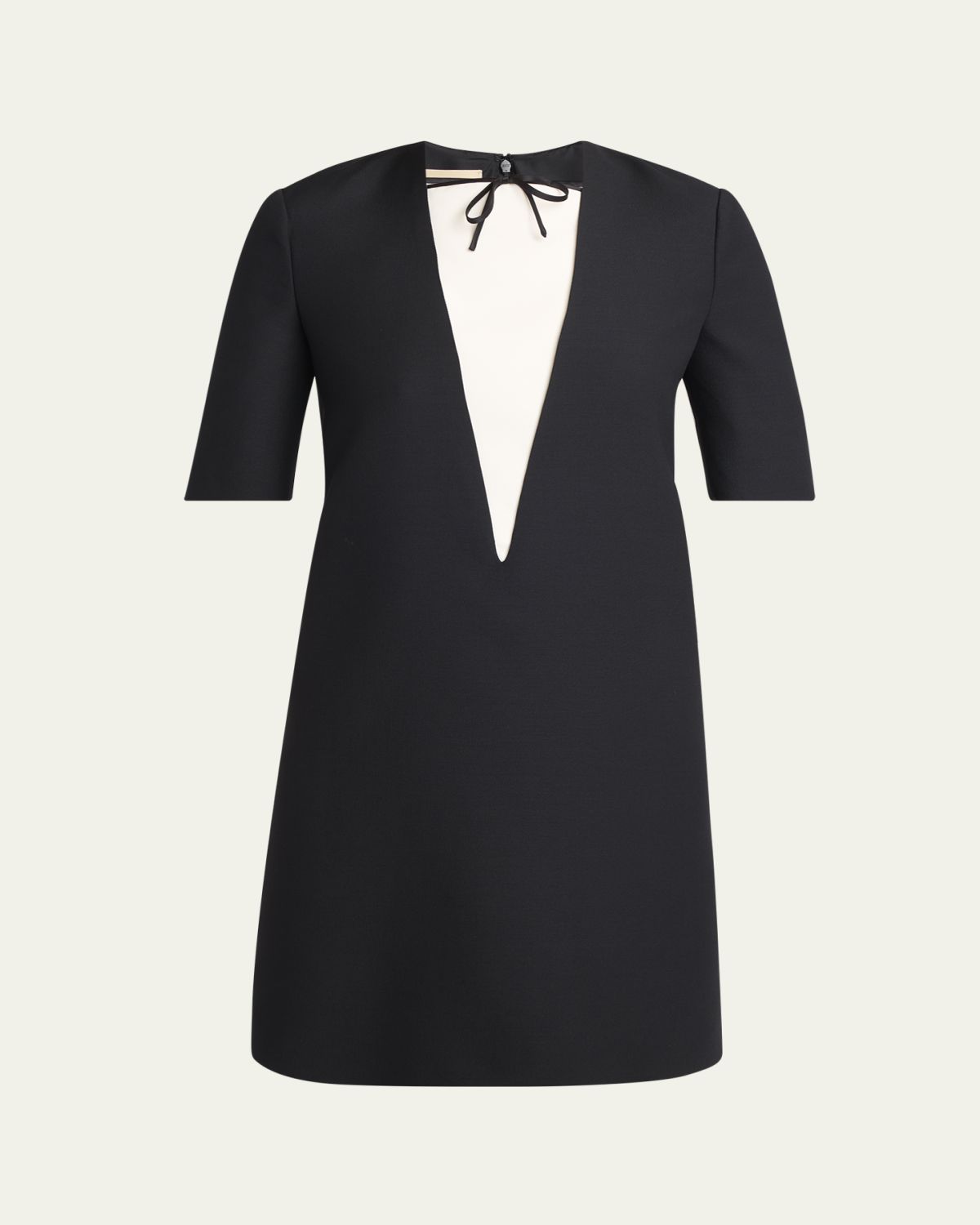 Valentino Garavani Bow Collar Wool-Blend Mini Dress