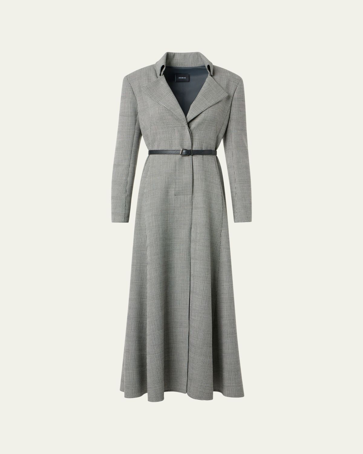 Akris Prince Of Wales Belted Ankle Shirtdress