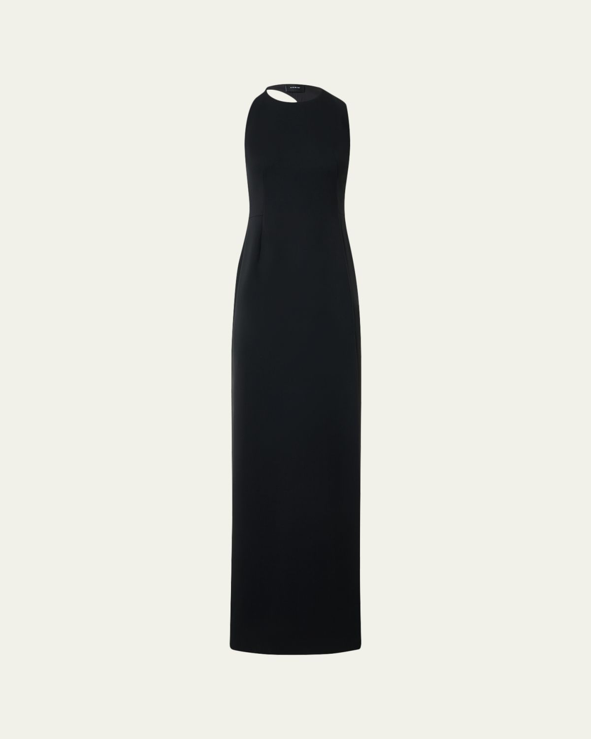 Akris Sleeveless Back-Cutout Wool Slit Gown