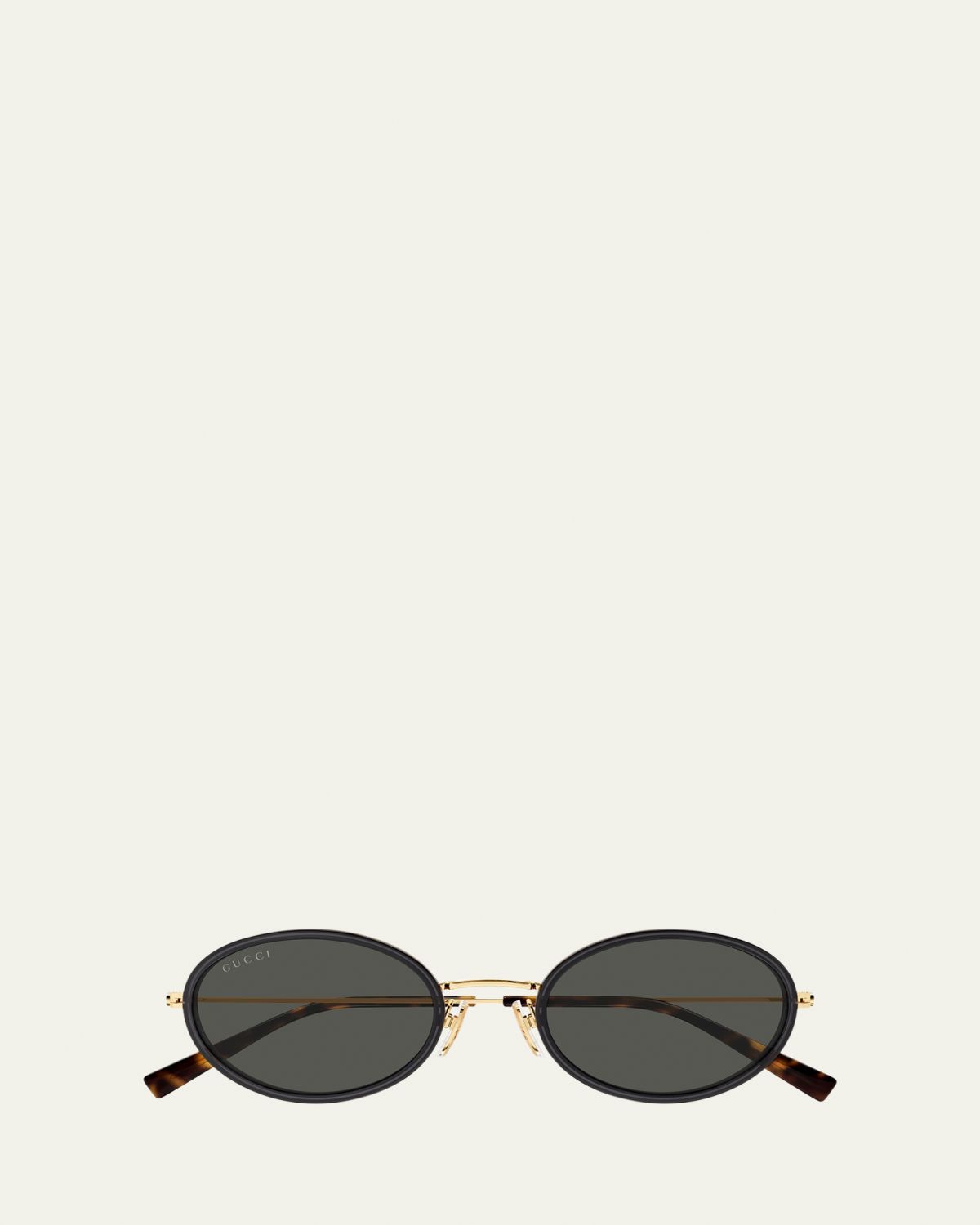 Gucci Emblem 52mm Acetate & Metal Oval Sunglasses