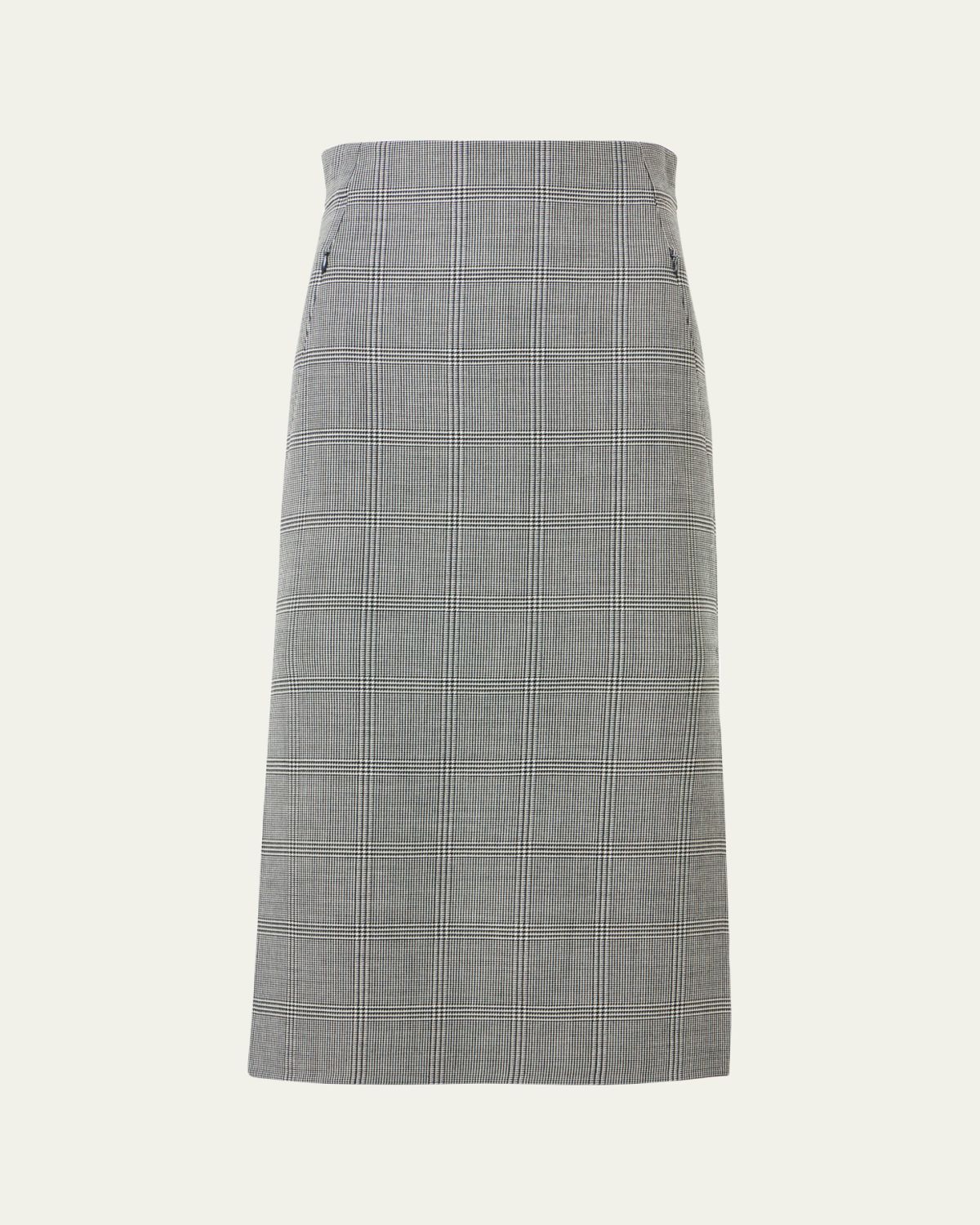 Akris Prince of Wales Check Pencil Skirt