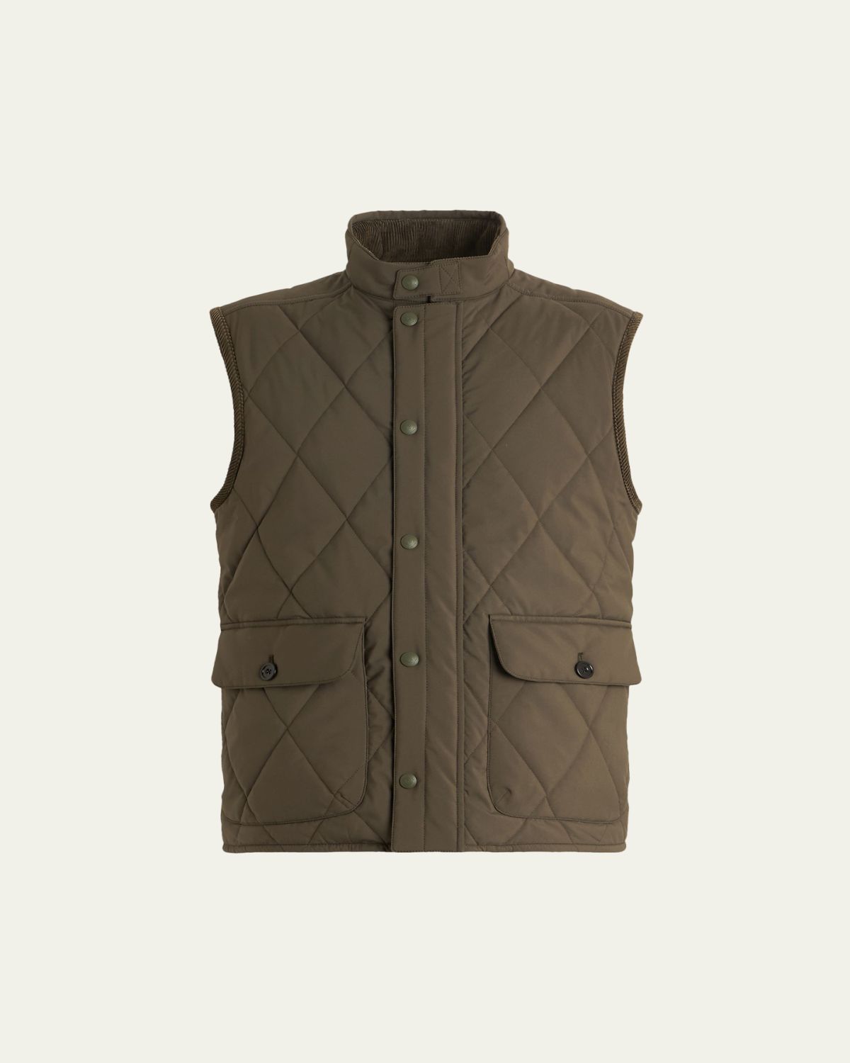 Ralph Lauren Purple Label Men's Superfine Nylon Snap-Front Quilted Vest