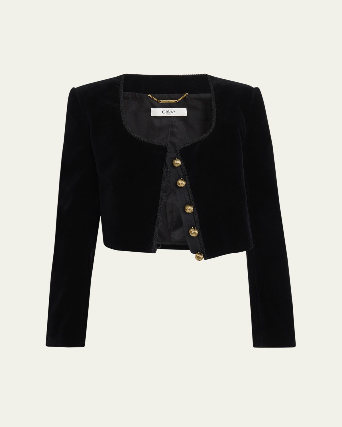 Chloe Velvet Cropped Top Coat