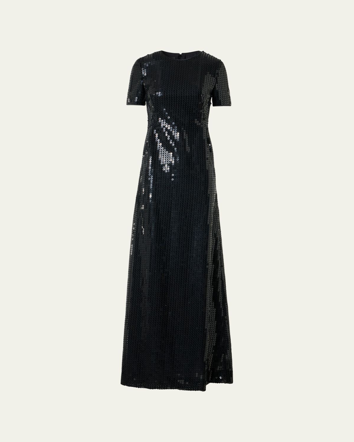 Akris Short-Sleeve Corded Sequin Gown