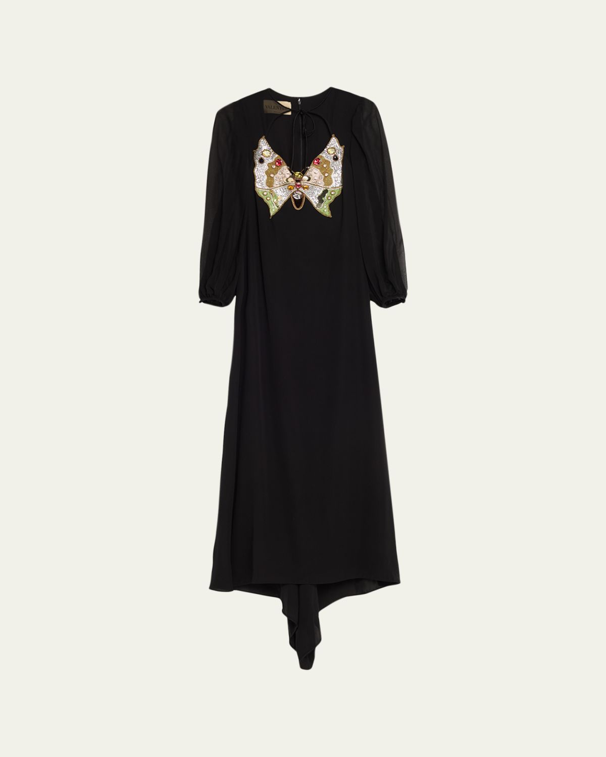 Valentino Garavani Embroidered Silk Georgette Long Dress