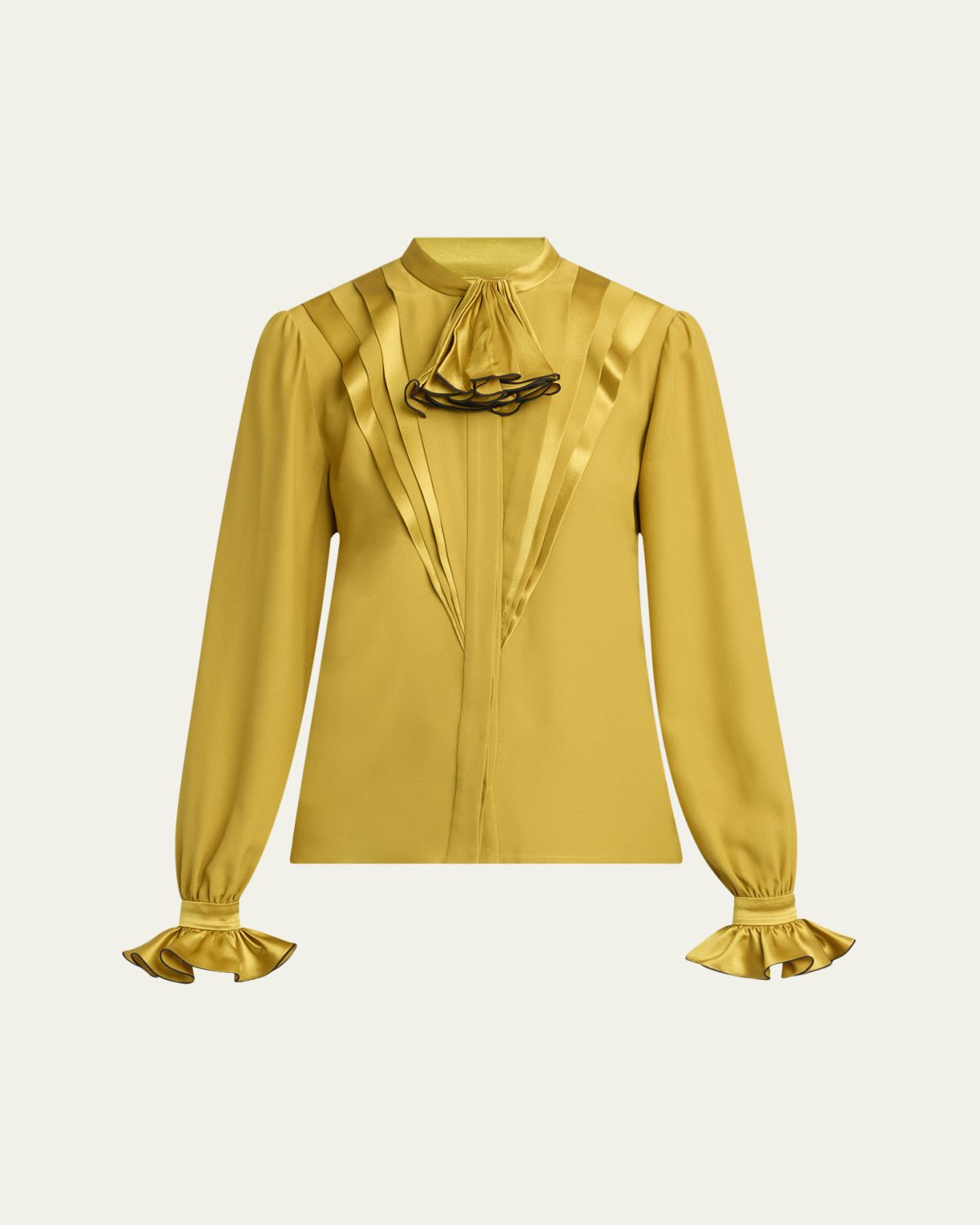 Valentino Garavani Ruffle Pleated Silk Blouse