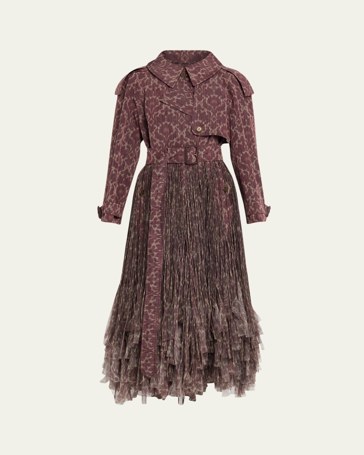 Burberry Fitzrovia Baroque Fringe Long Trench Coat