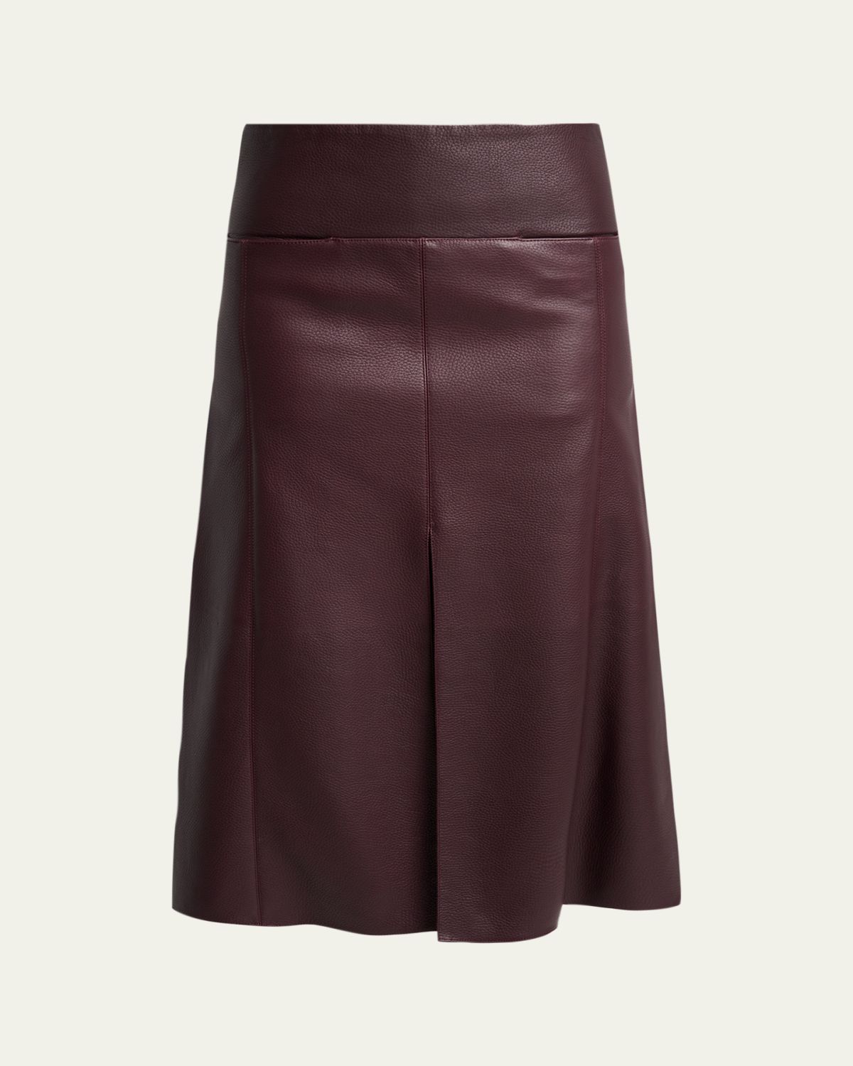 ALAIA Leather Slit Midi Skirt