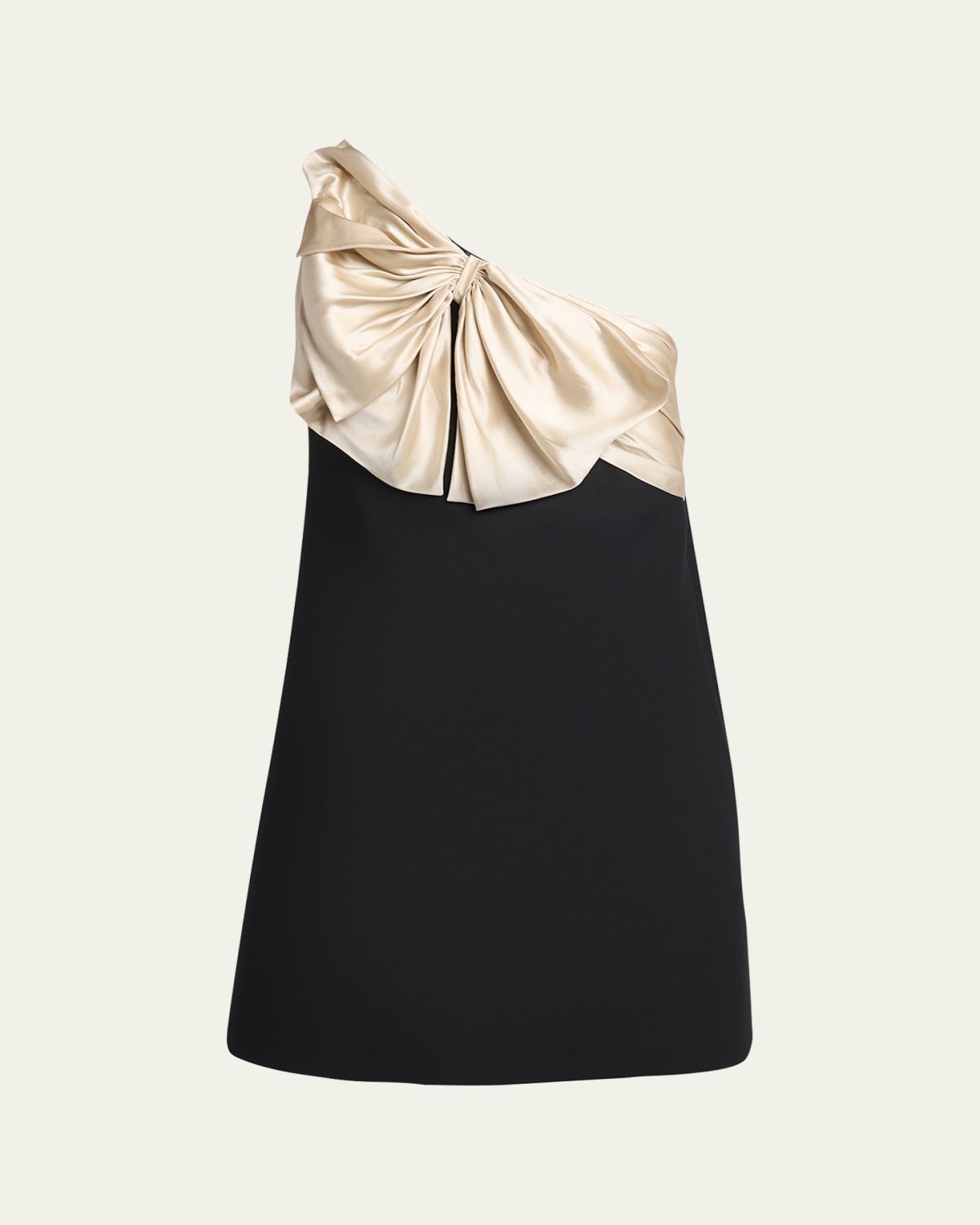 Valentino Garavani Satin Bow One-Shoulder Mini Dress