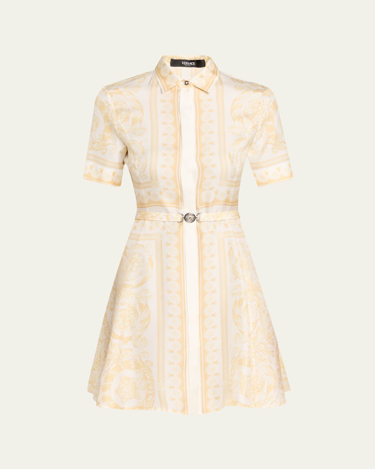 Versace Barocco Silk Twill Mini Dress