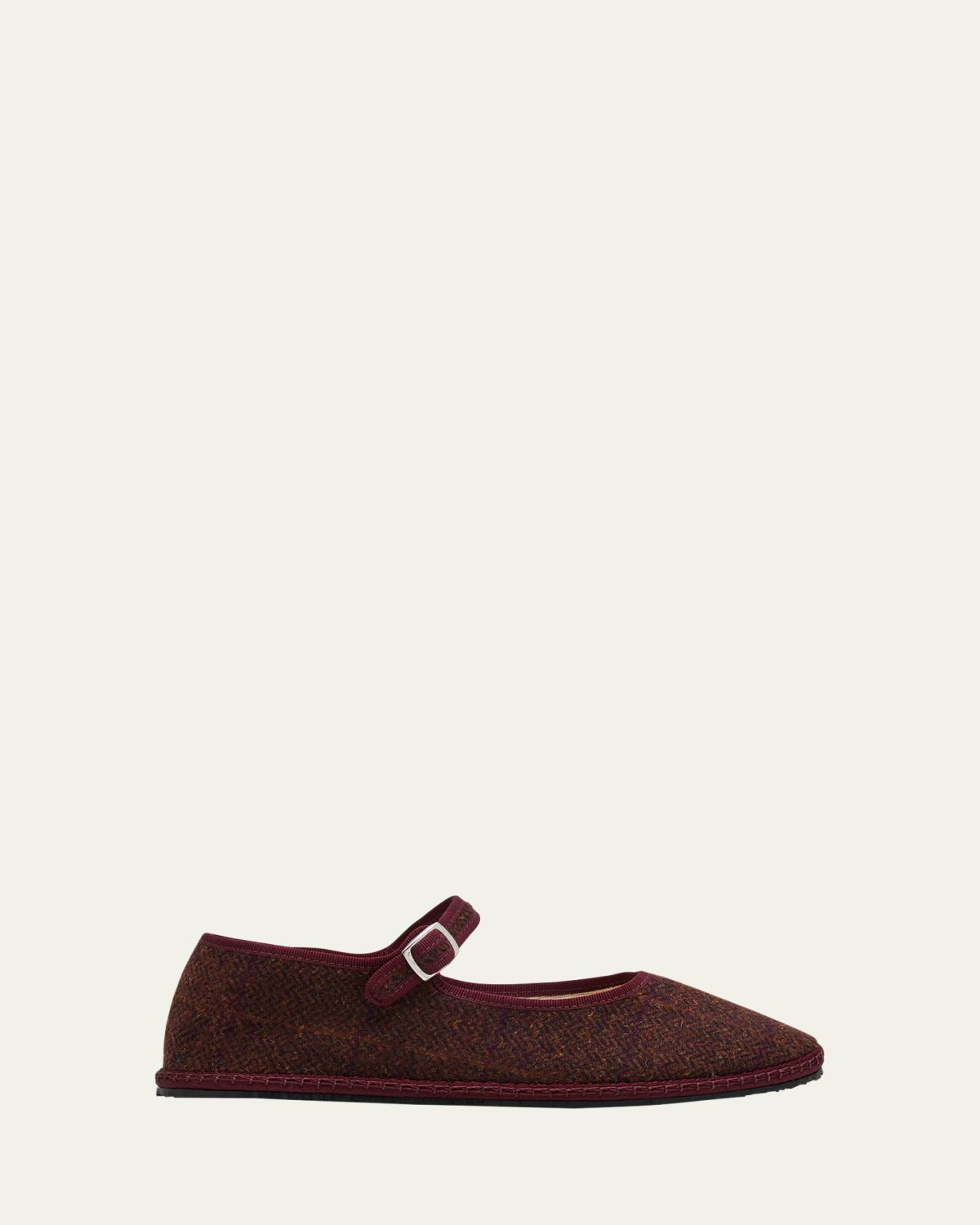 Vibi Venezia Mary Jane Wool-Blend Flats