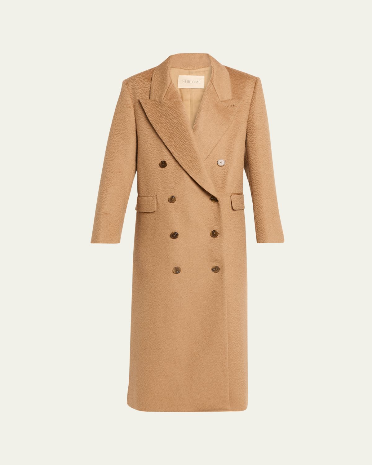 Heirlome Lilli Brushed Camel Double-Breasted Long Coat