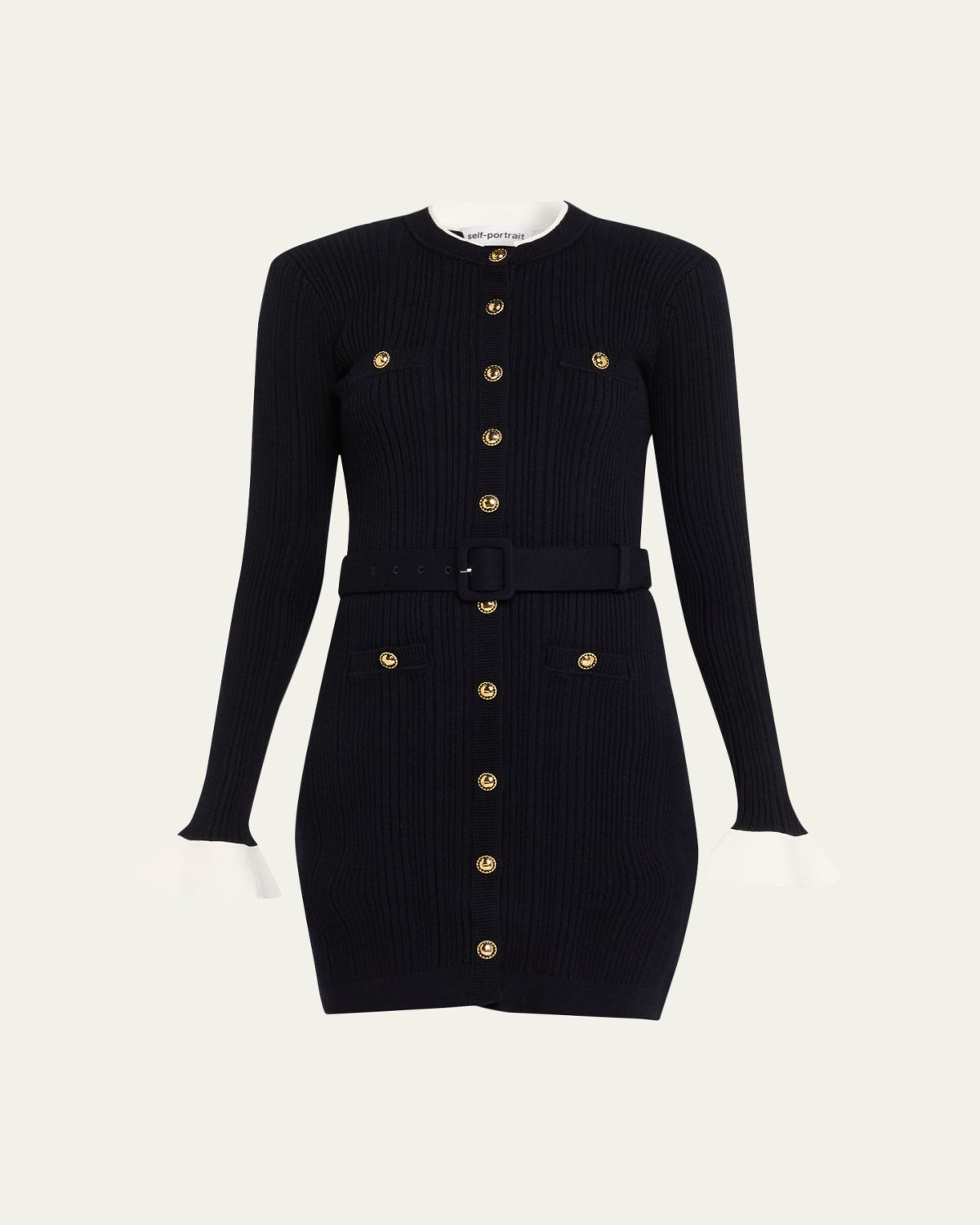 Self-Portrait Viscose Knit Mini Dress