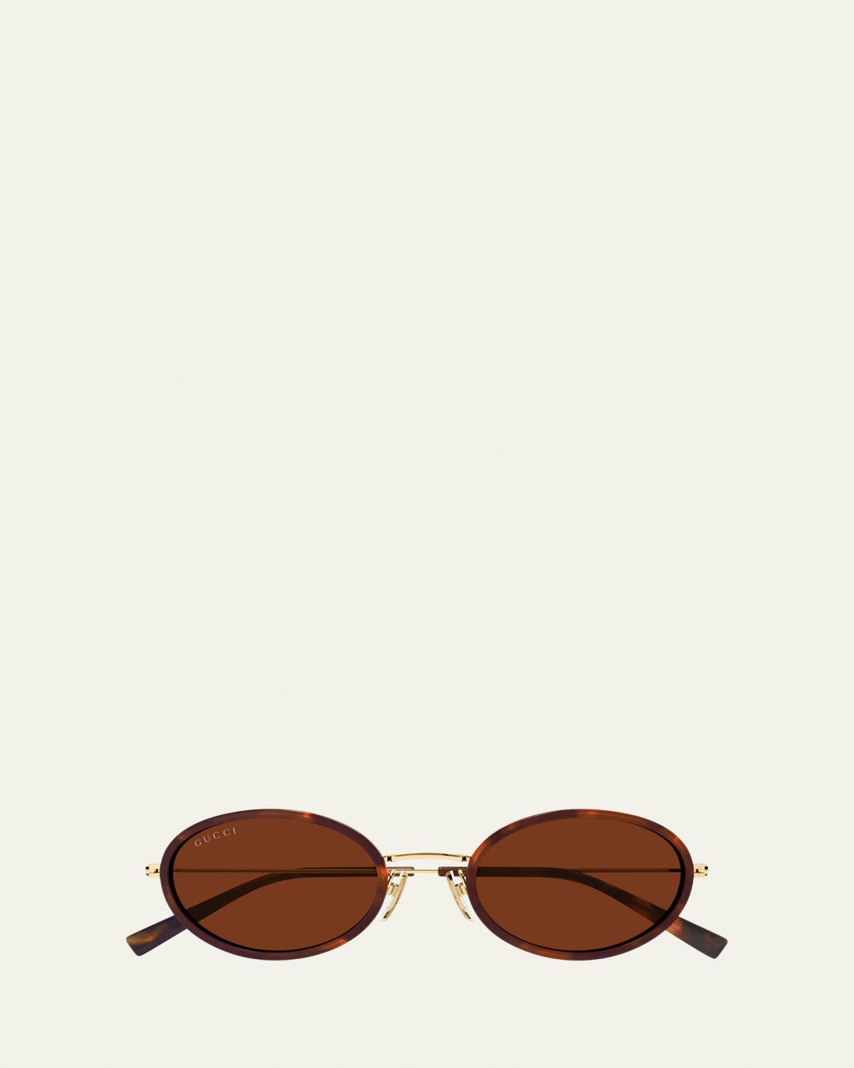 Gucci Emblem 52mm Acetate & Metal Oval Sunglasses