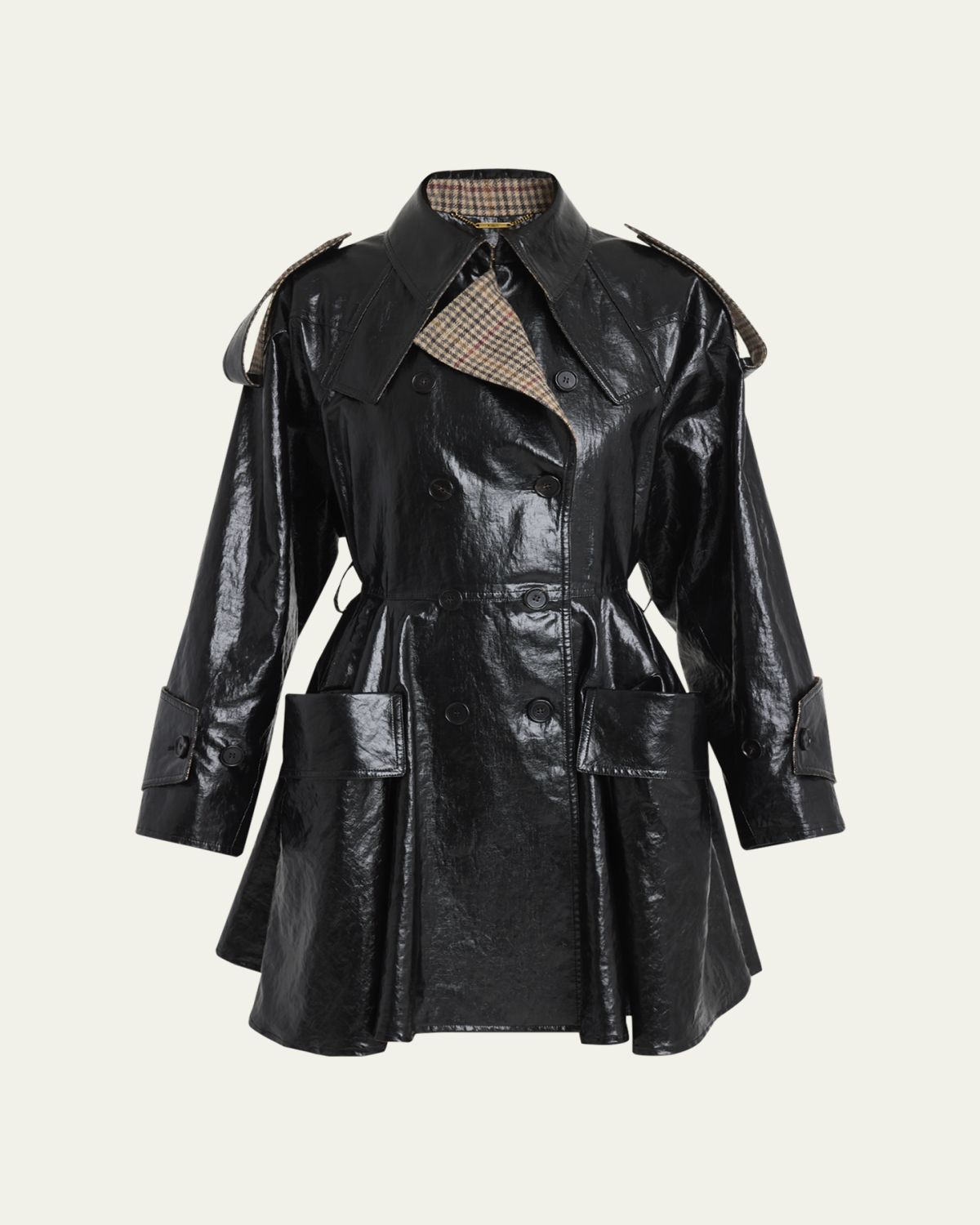Chloe Coated Linen Belted Riding Trench Coat