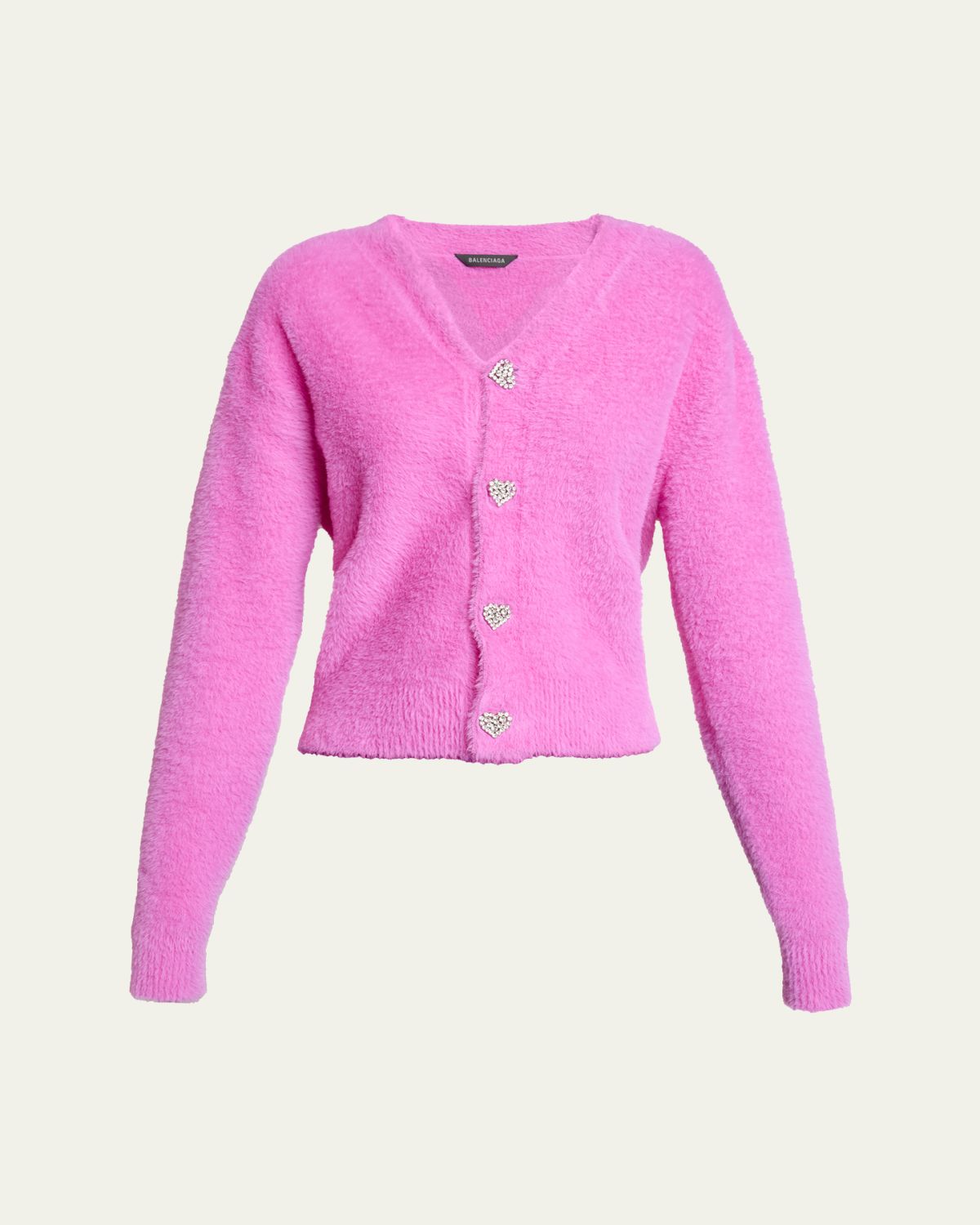 Balenciaga Fluffy V-Neck Cardigan