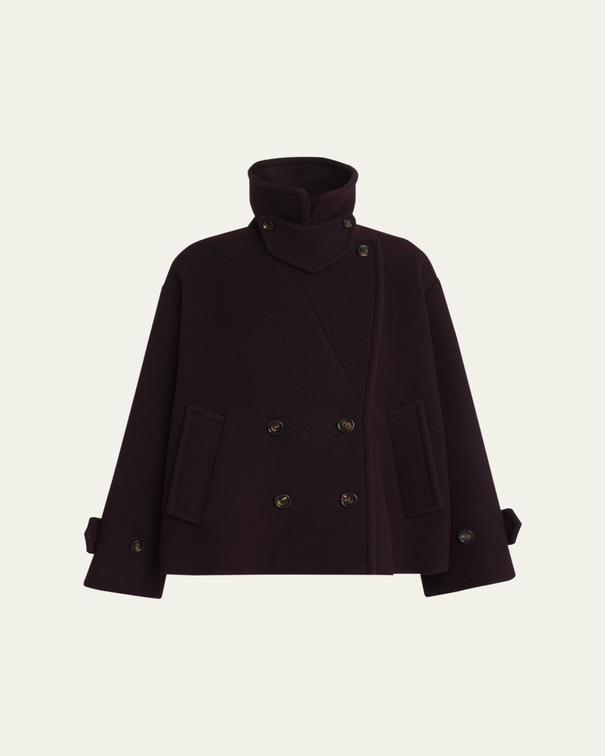 Chloe Wool Double-Breasted Oversized Pea Coat
