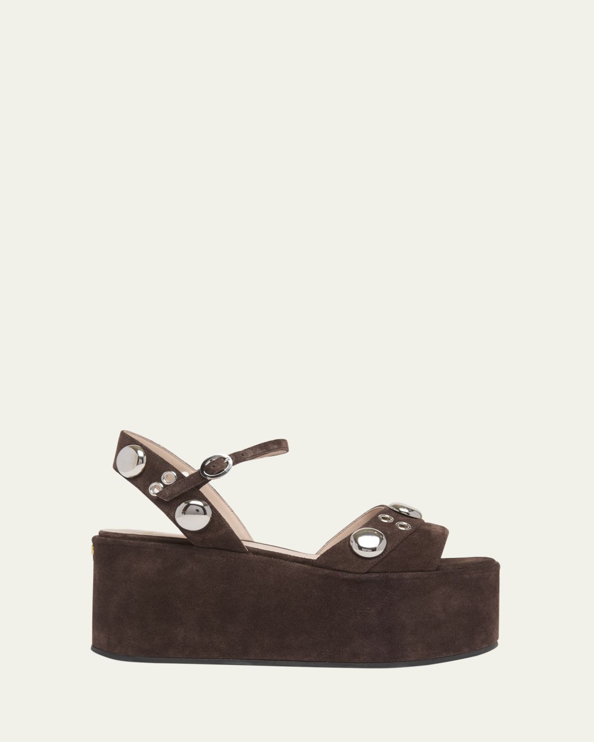 Valentino Garavani 80mm Studded Suede Platform Sandals
