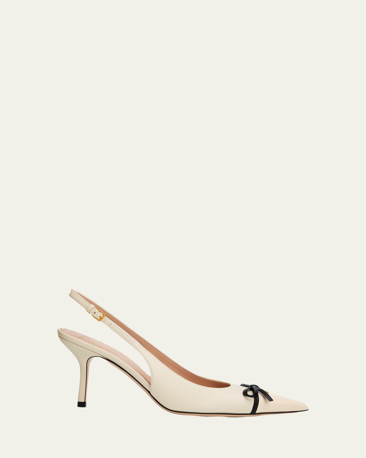 Valentino Garavani 45mm Bepointy Patent Leather and Kidskin Slingback Pumps