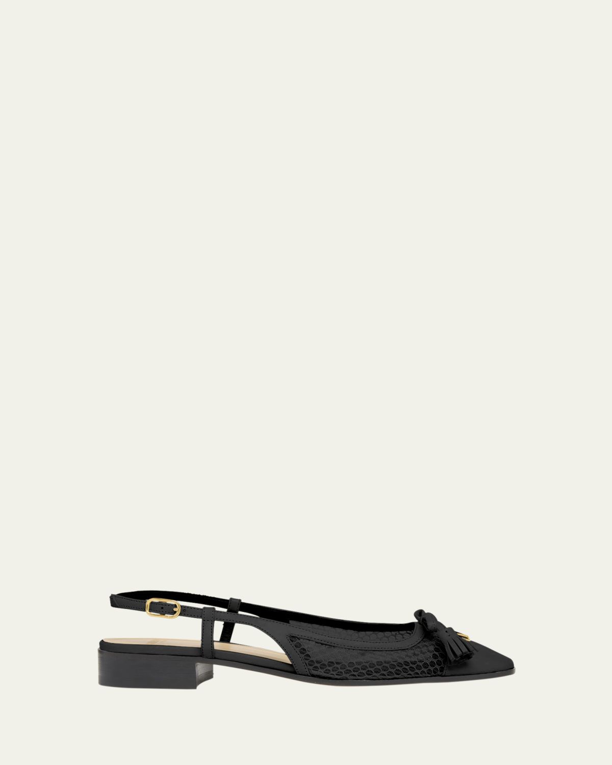 Valentino Garavani 25mm VLogo Signature Valet Mesh and Leather Ballerina Flats