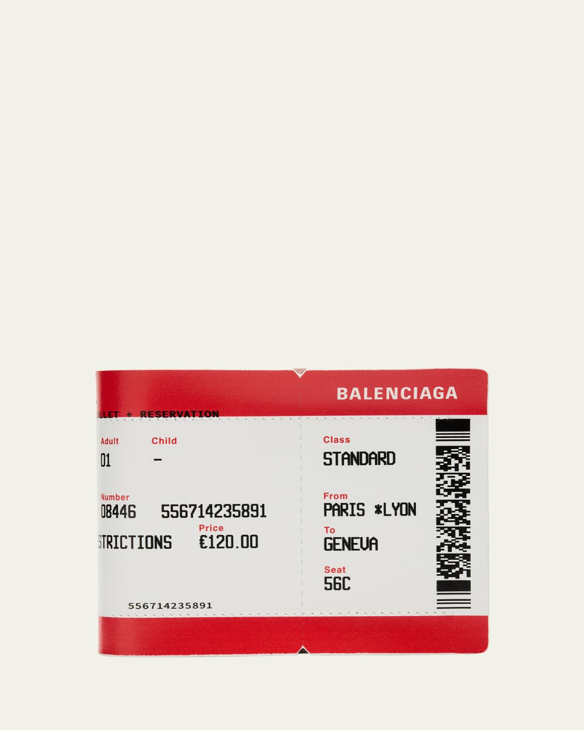 Balenciaga Passport Boarding Pass Bifold Leather Wallet