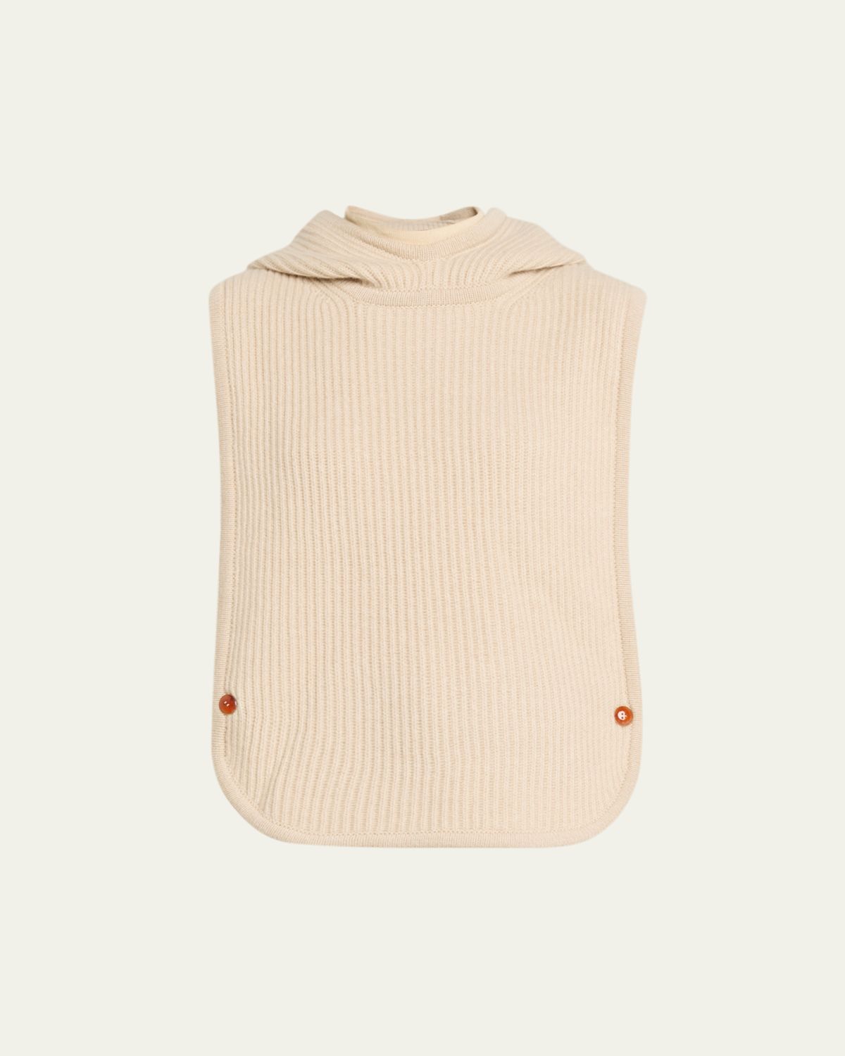 God's True Cashmere Melange Cashmere Rib Hooded Vest