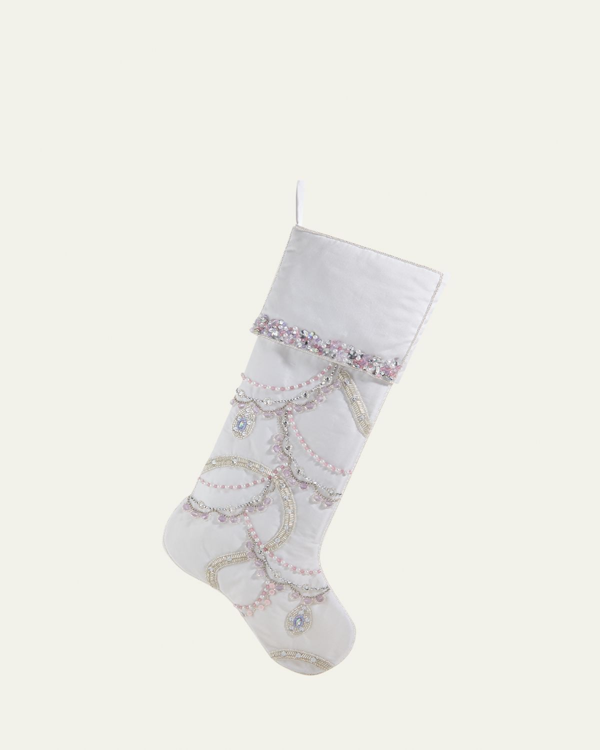 Kim Seybert Exquisite Jewel Beaded Christmas Stocking