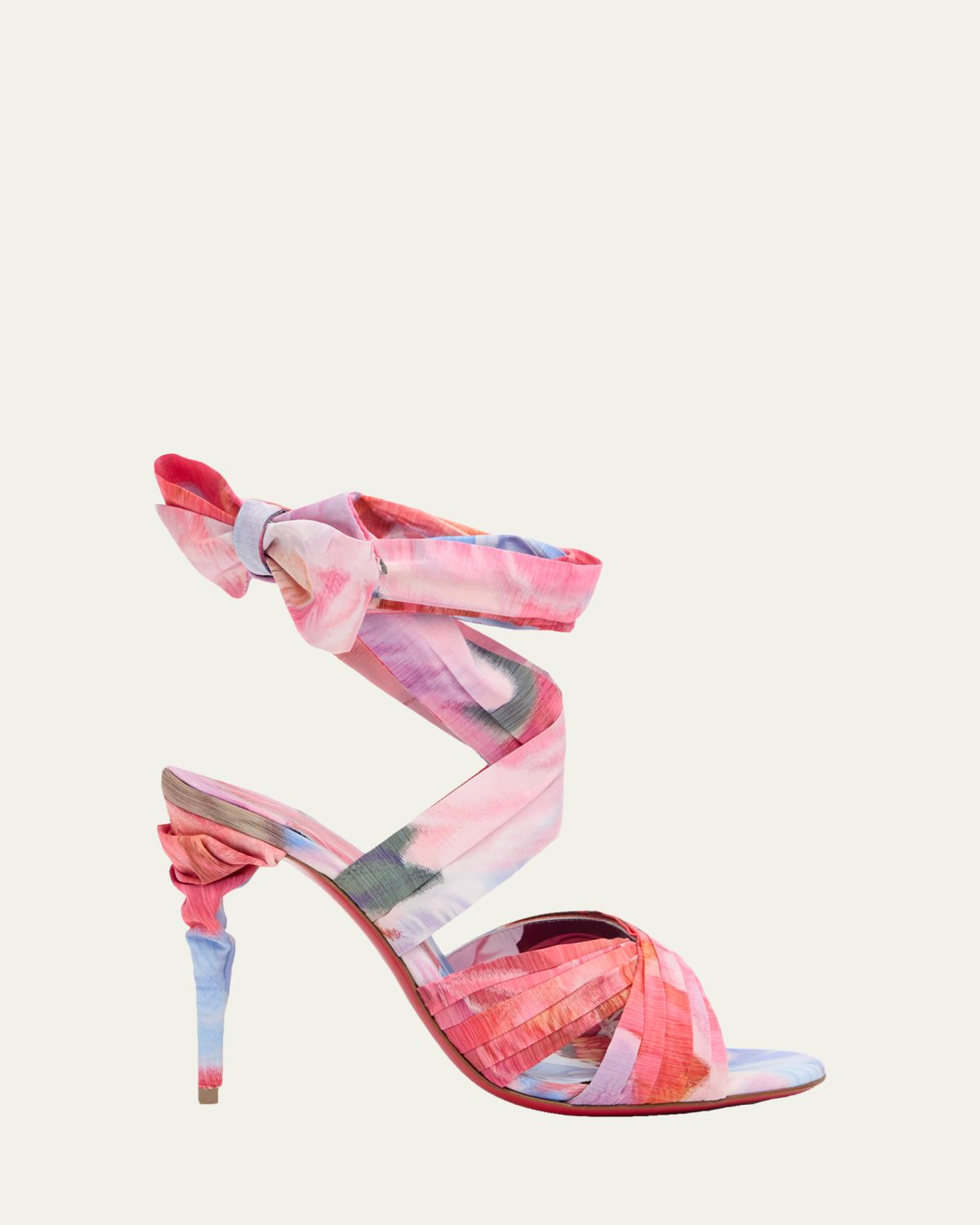 Christian Louboutin 100mm Affabula Floral Lace-Up Sandals