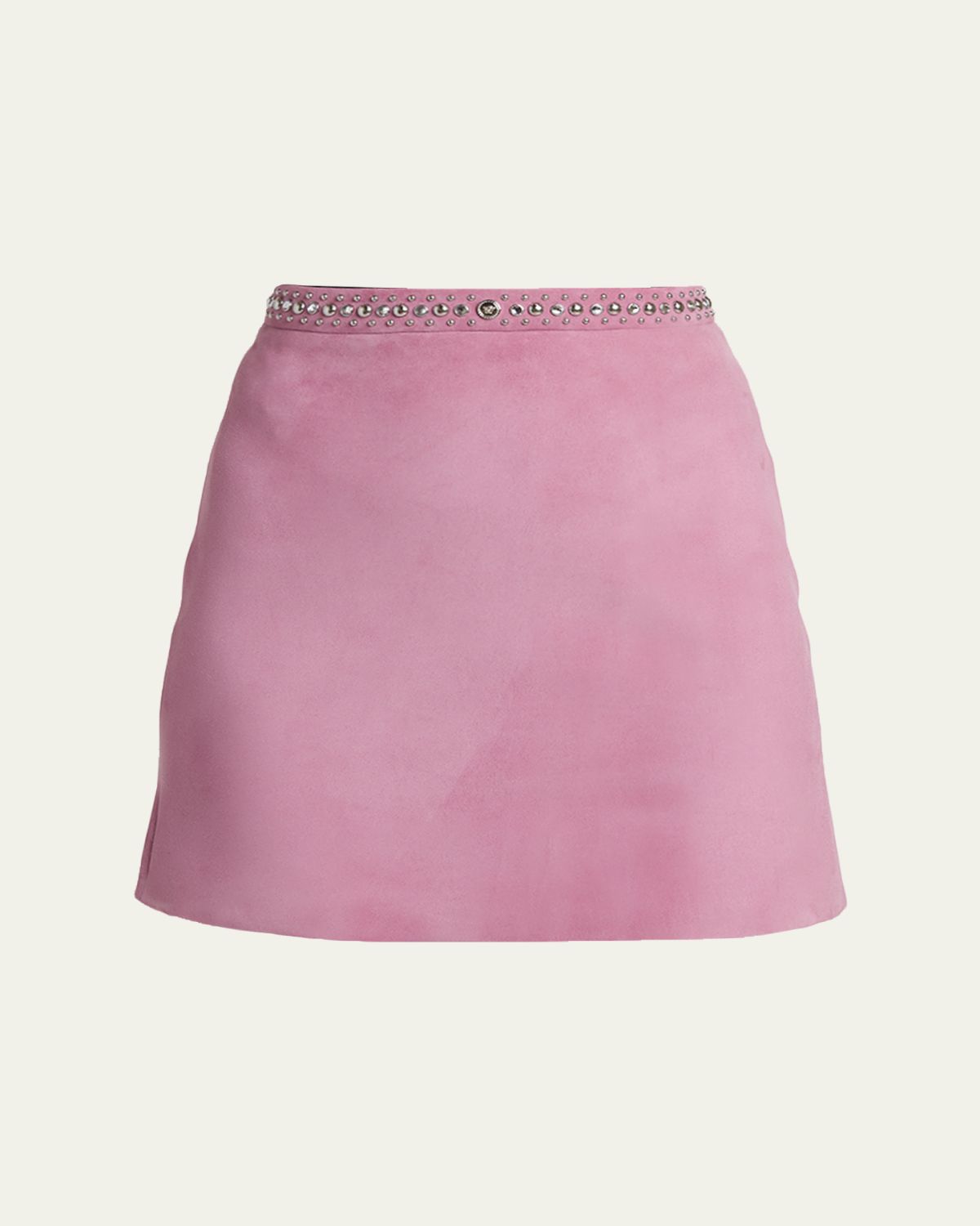 Versace Embellished Lamb Suede Mini Skirt