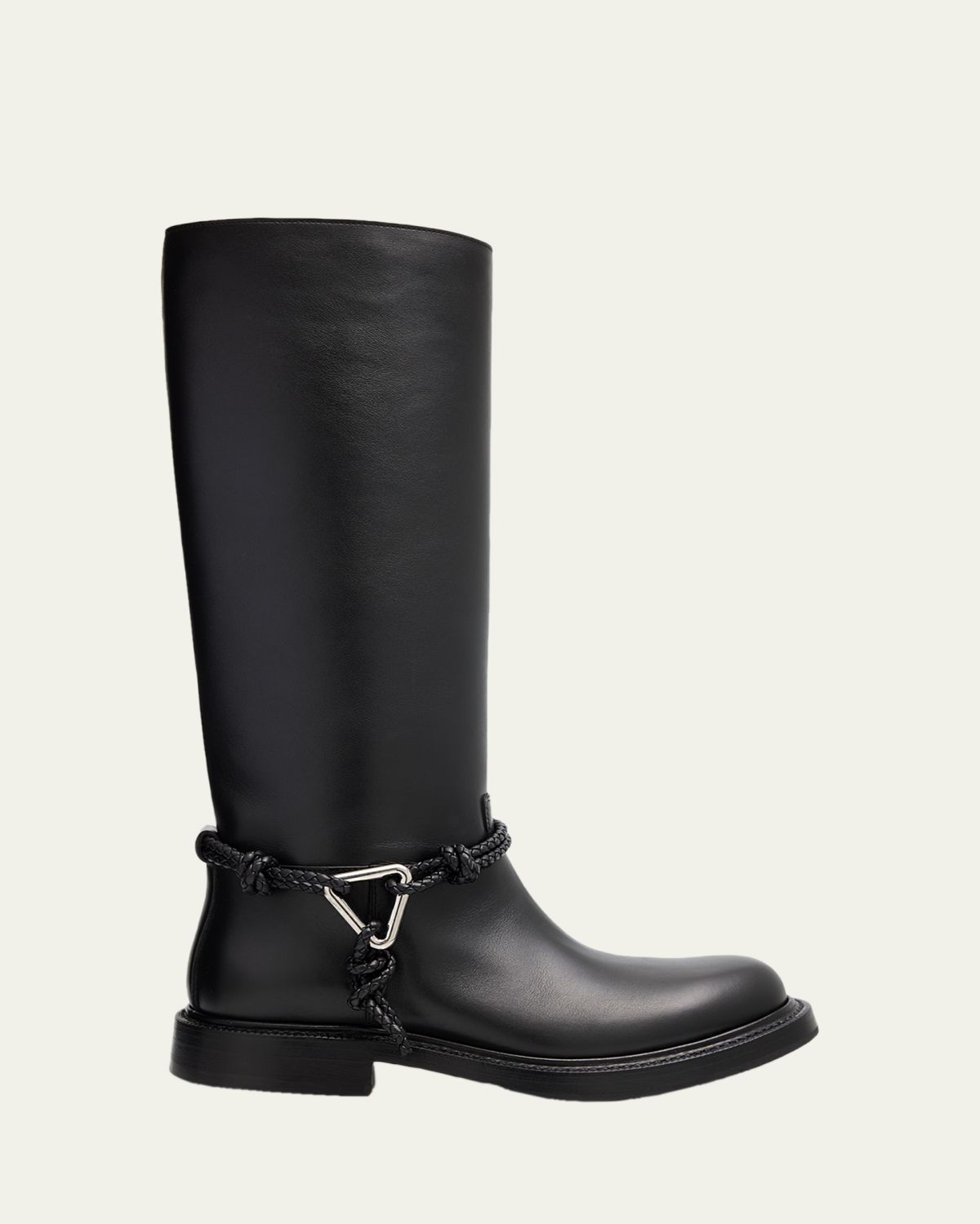 Bottega Veneta James Leather Knee-High Riding Boots