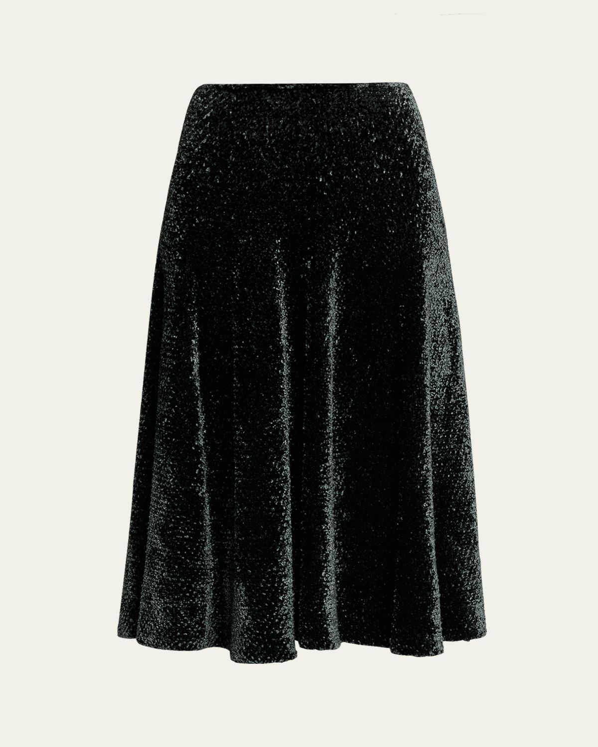 ALAIA Velvet A-Line Midi Skirt