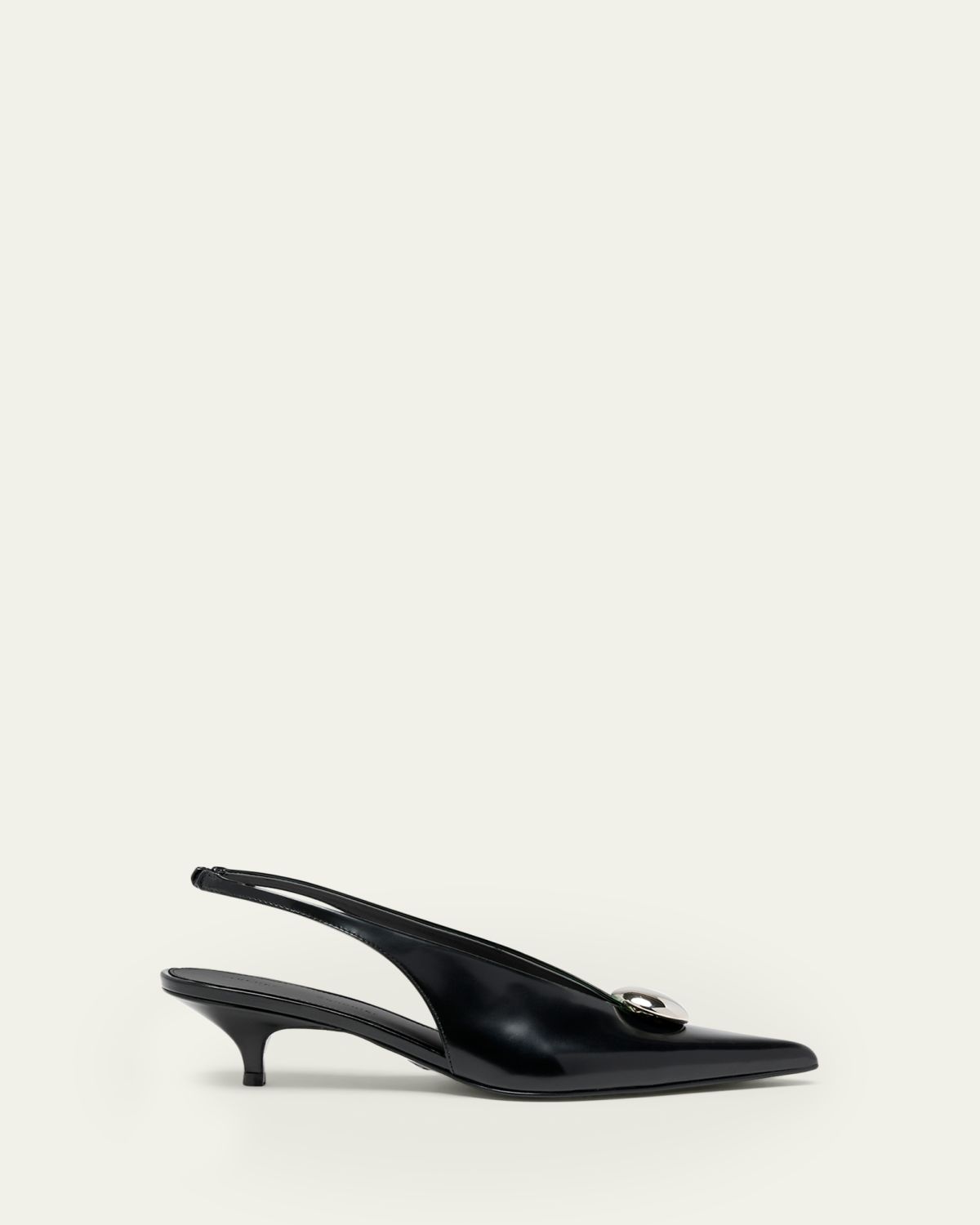 Proenza Schouler Dome Slash Leather Slingback Pumps