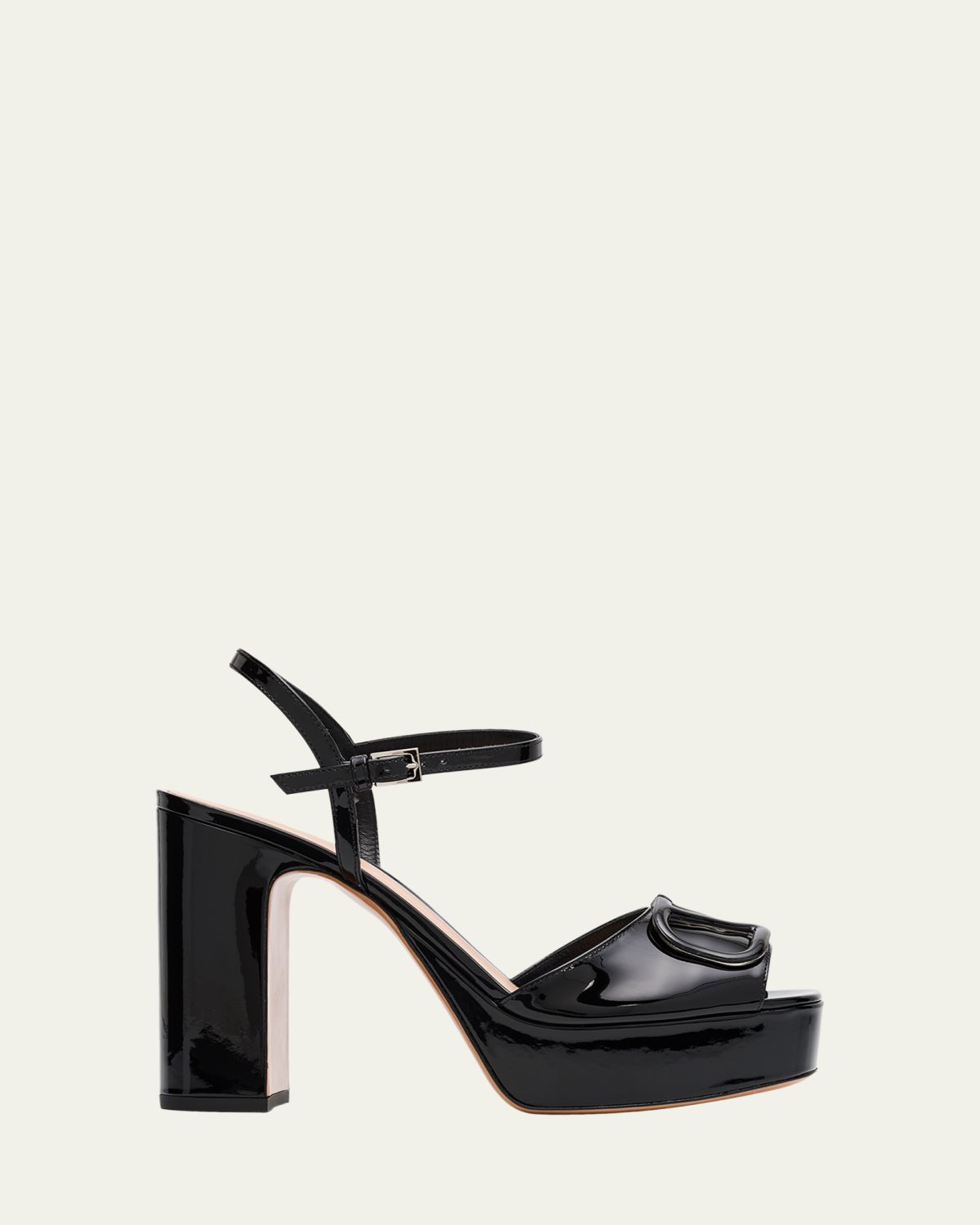 Valentino Garavani 115mm VLogo Signature Patent Leather Platform Sandals