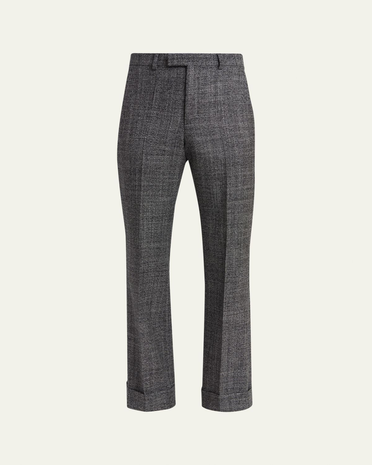 Valentino Garavani Men 's Wool Mouline Cuffed Trousers