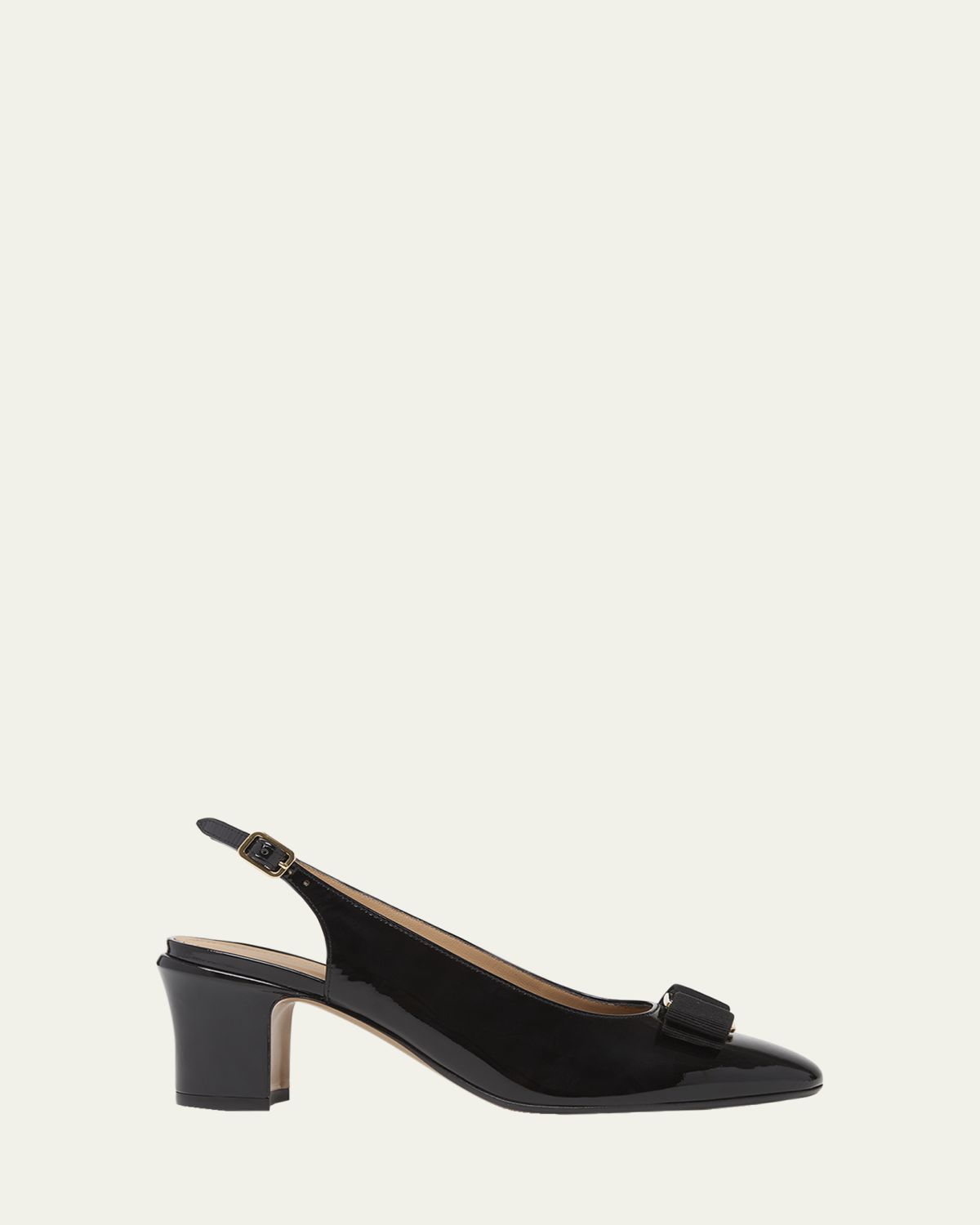 Ferragamo 55mm Vetty Patent Leather Slingback Pumps