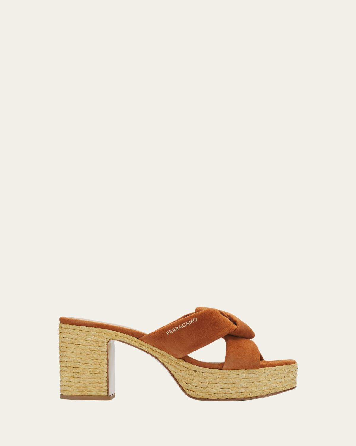 Ferragamo 85mm Douglas Leather Espadrille Platform Sandals