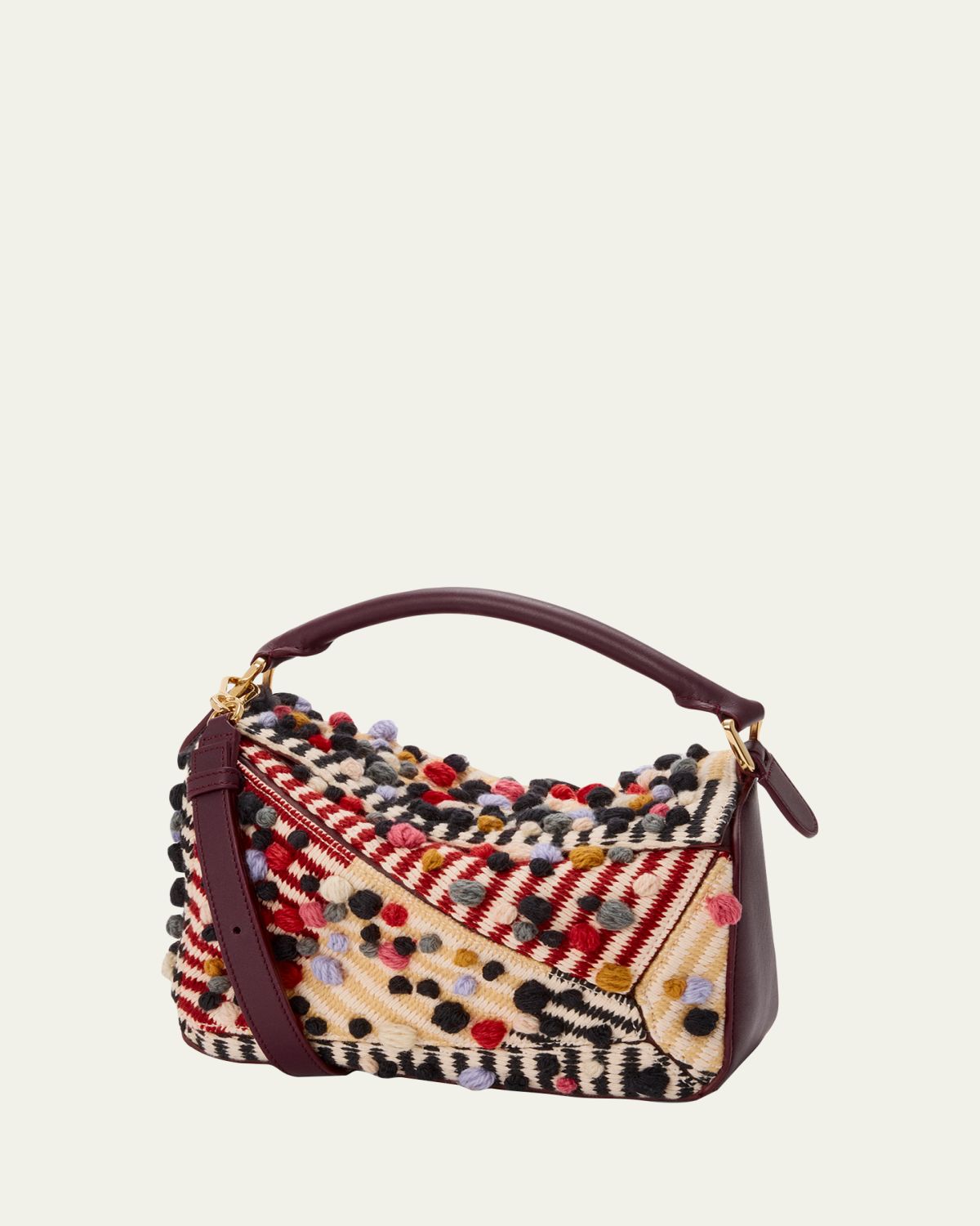 Loewe x Albers Puzzle Small Dot Shoulder Bag in Wool Textile