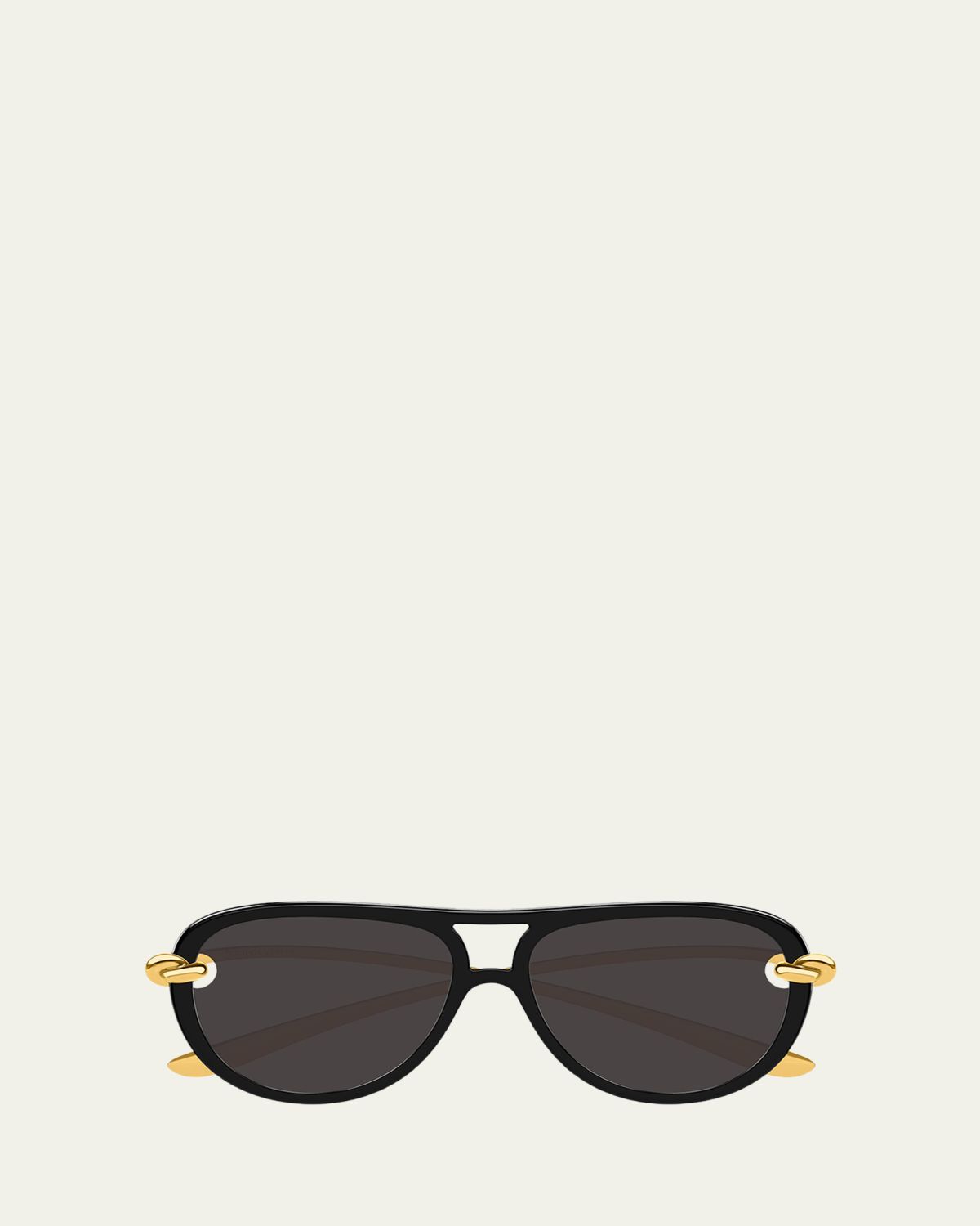 Bottega Veneta Knot 55mm Acetate & Metal Aviator Sunglasses