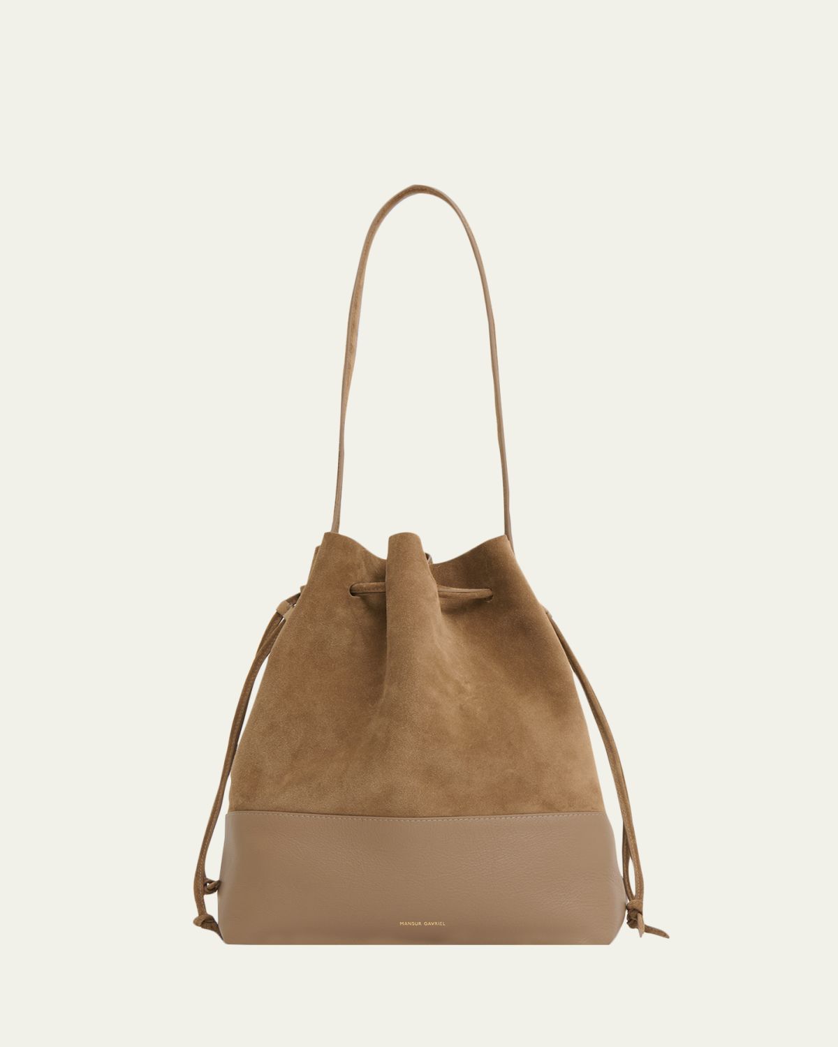 Mansur Gavriel Cabas Suede & Leather Bucket Shoulder Bag