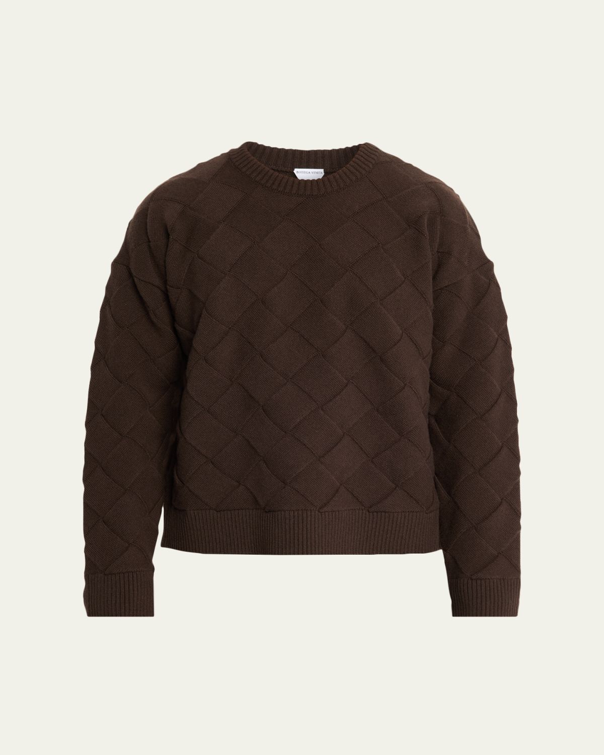 Bottega Veneta Men 's Intrecciato Wool Knit Crewneck Sweater